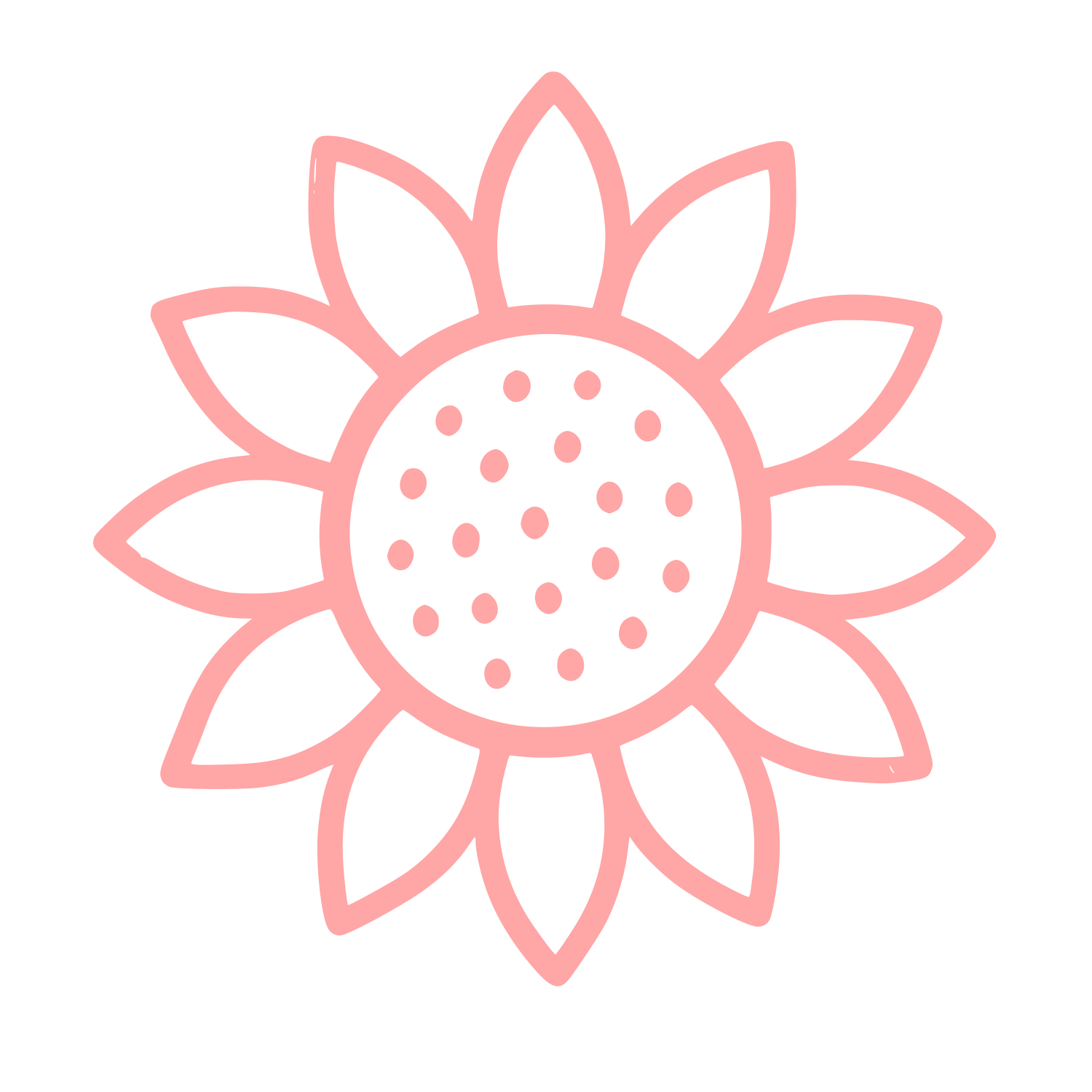 Sunflower Outline Logo #ffa6a6