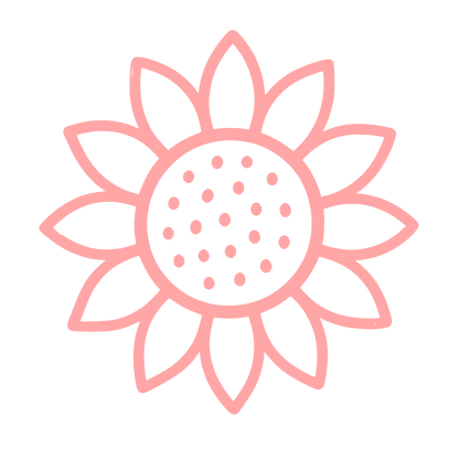 Sunflower Outline Logo #ffa6a6