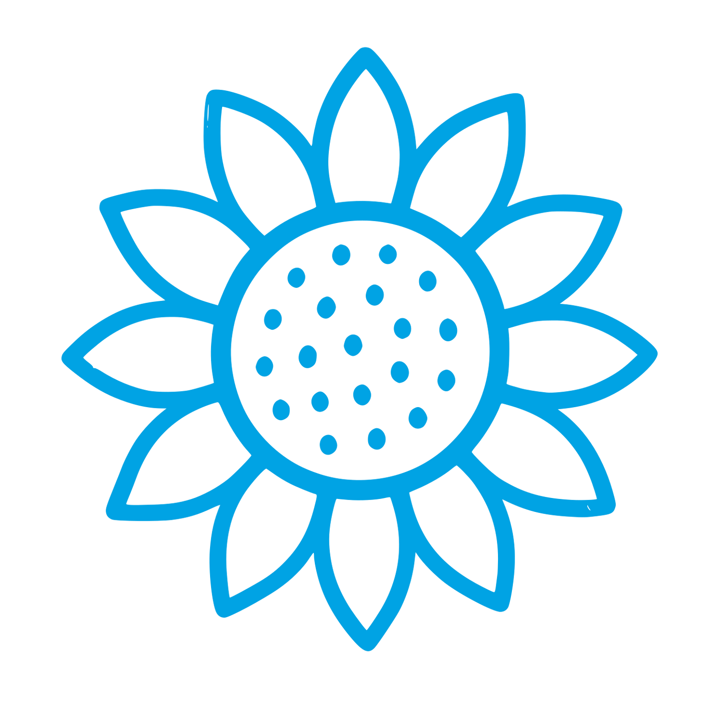 Sunflower Outline Logo #00a3e4