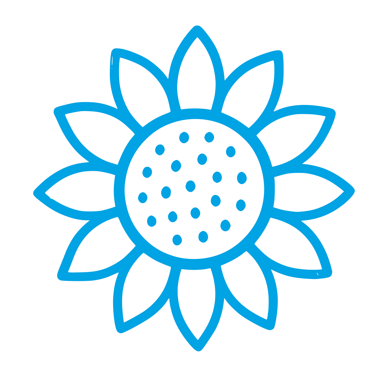 Sunflower Outline Logo #00a3e4