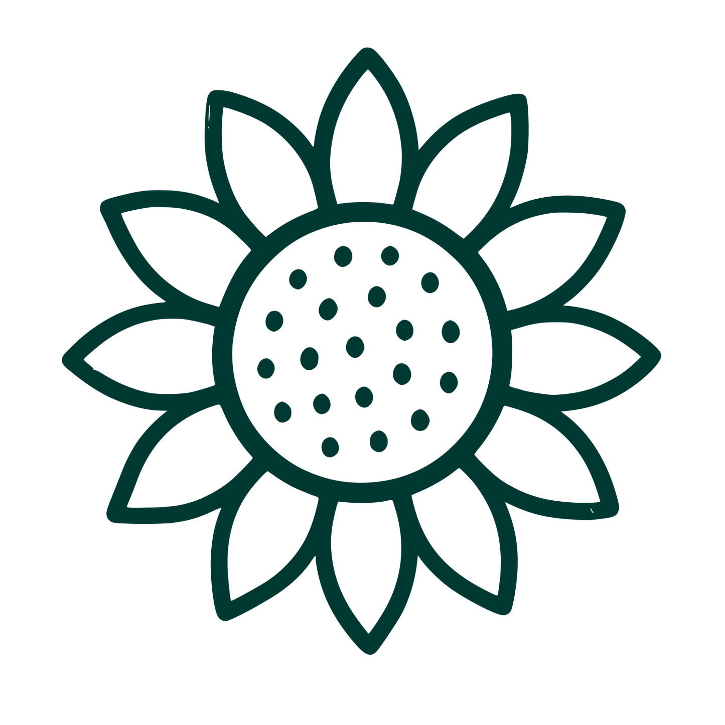 Sunflower Outline Logo #003932