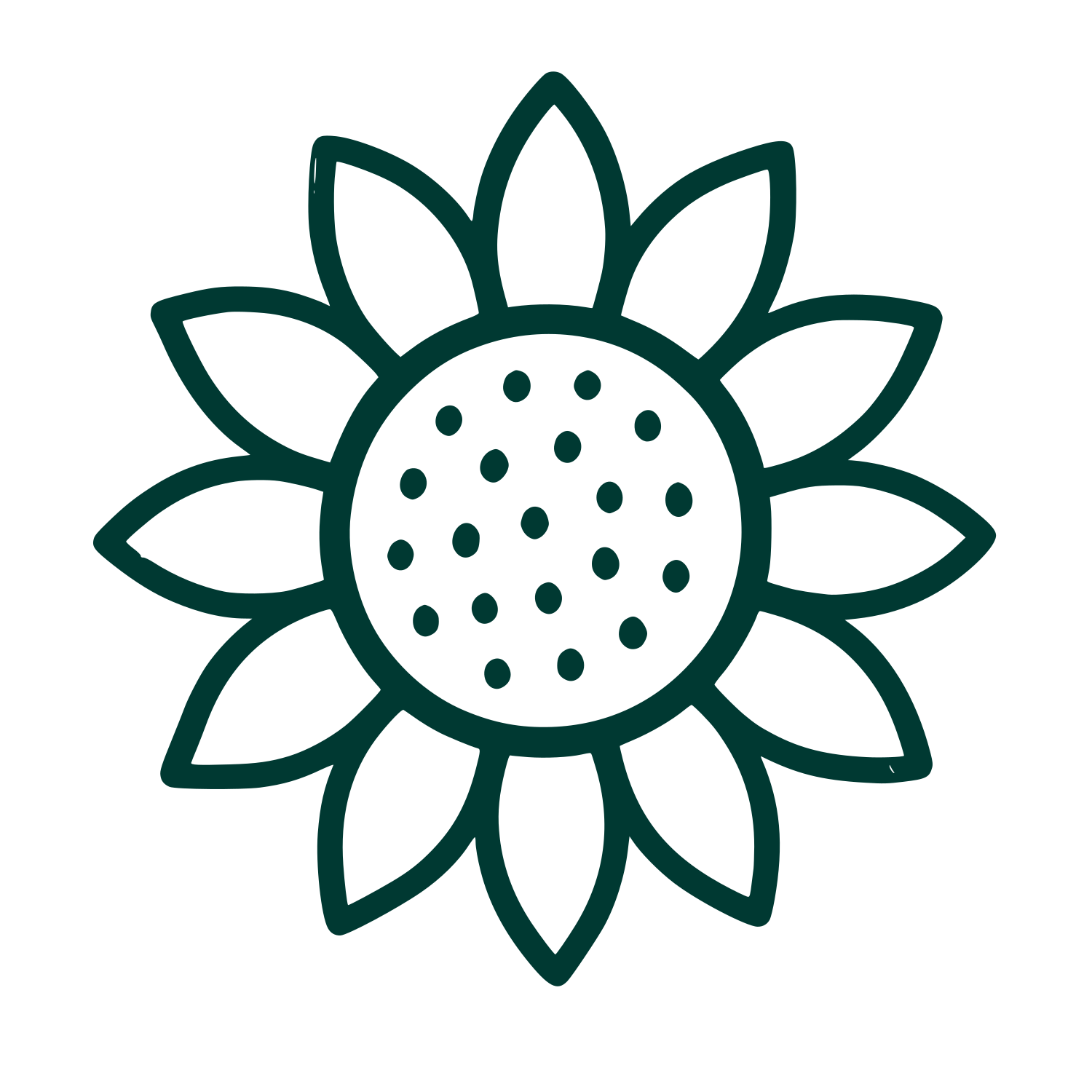 Sunflower Outline Logo #003932