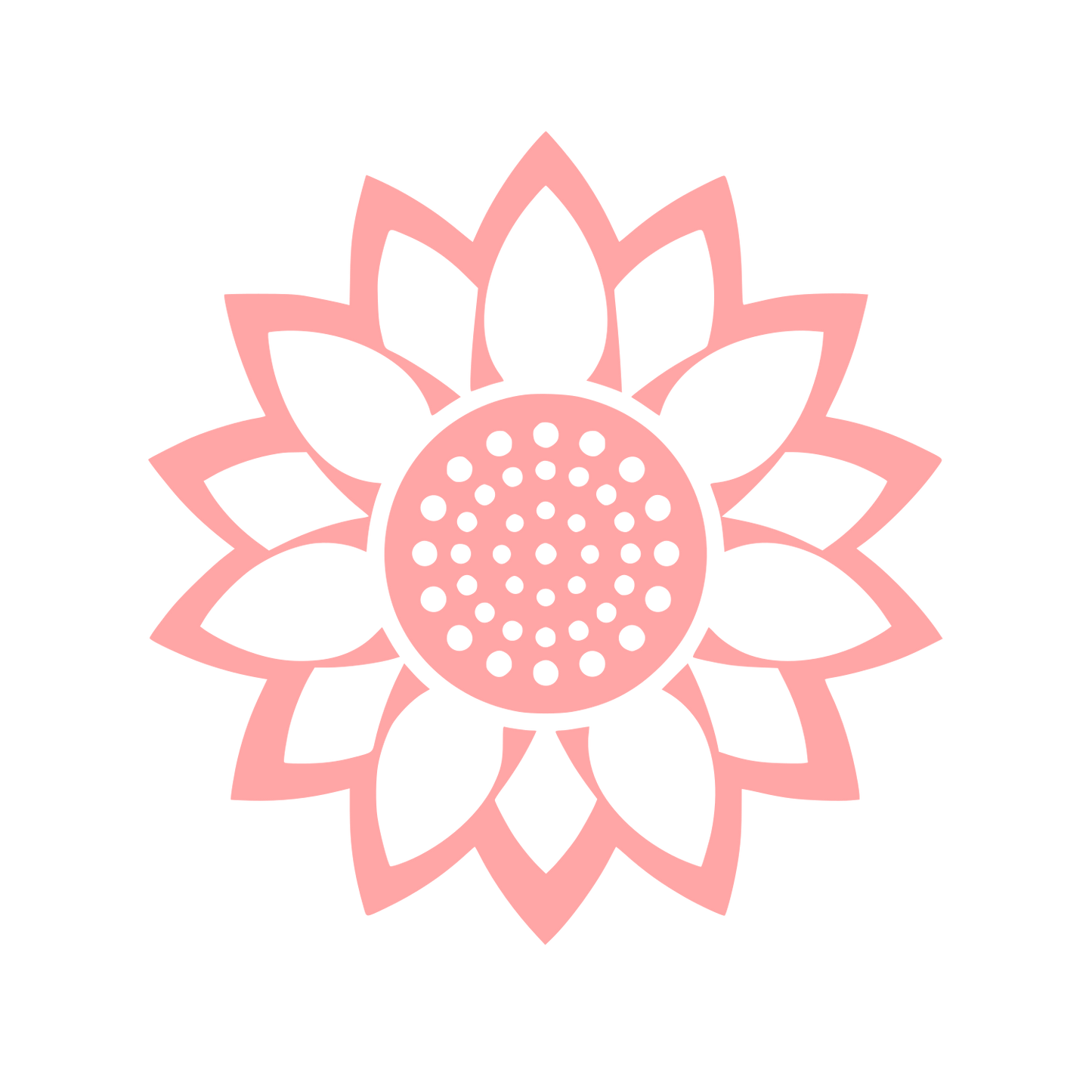 Sunflower Seed Head Logo #ffa6a6