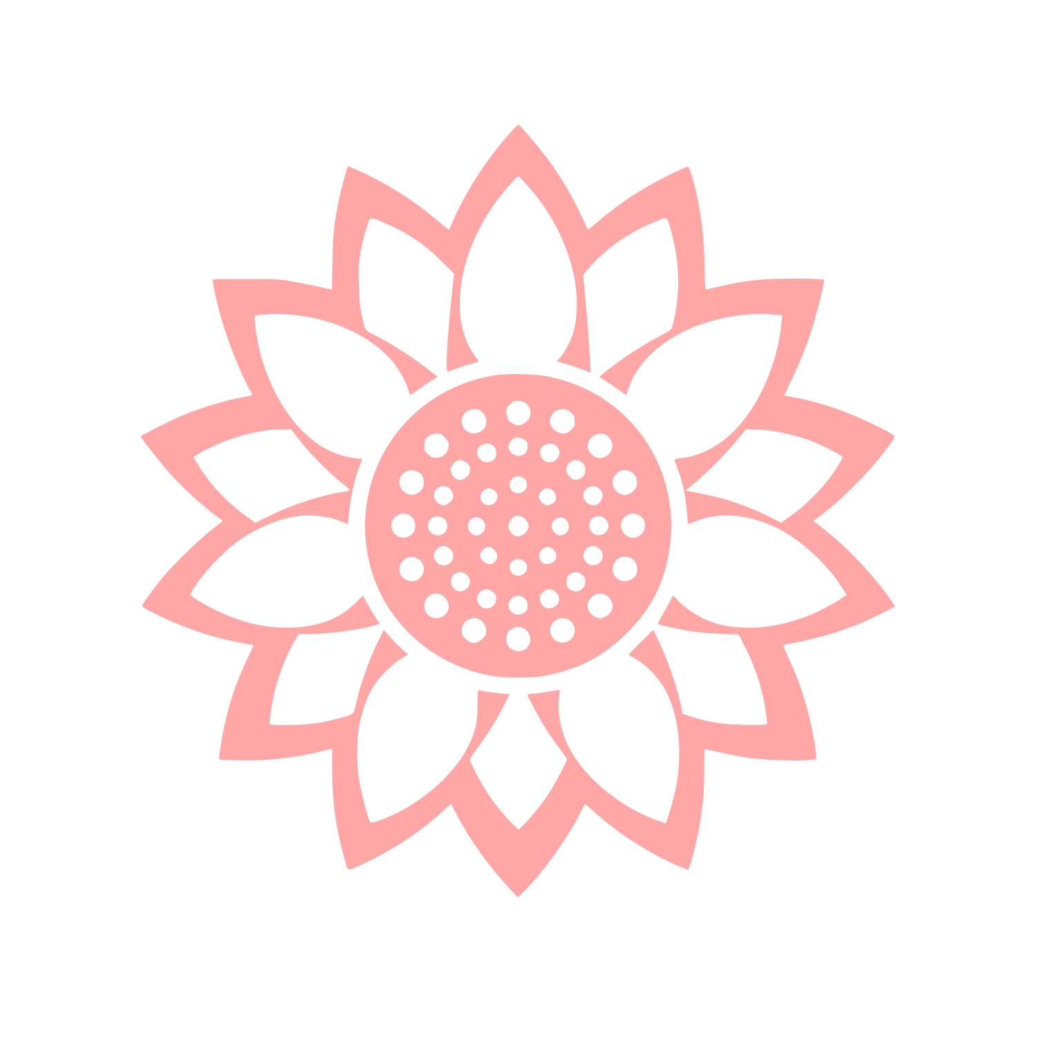 Sunflower Seed Head Logo #ffa6a6