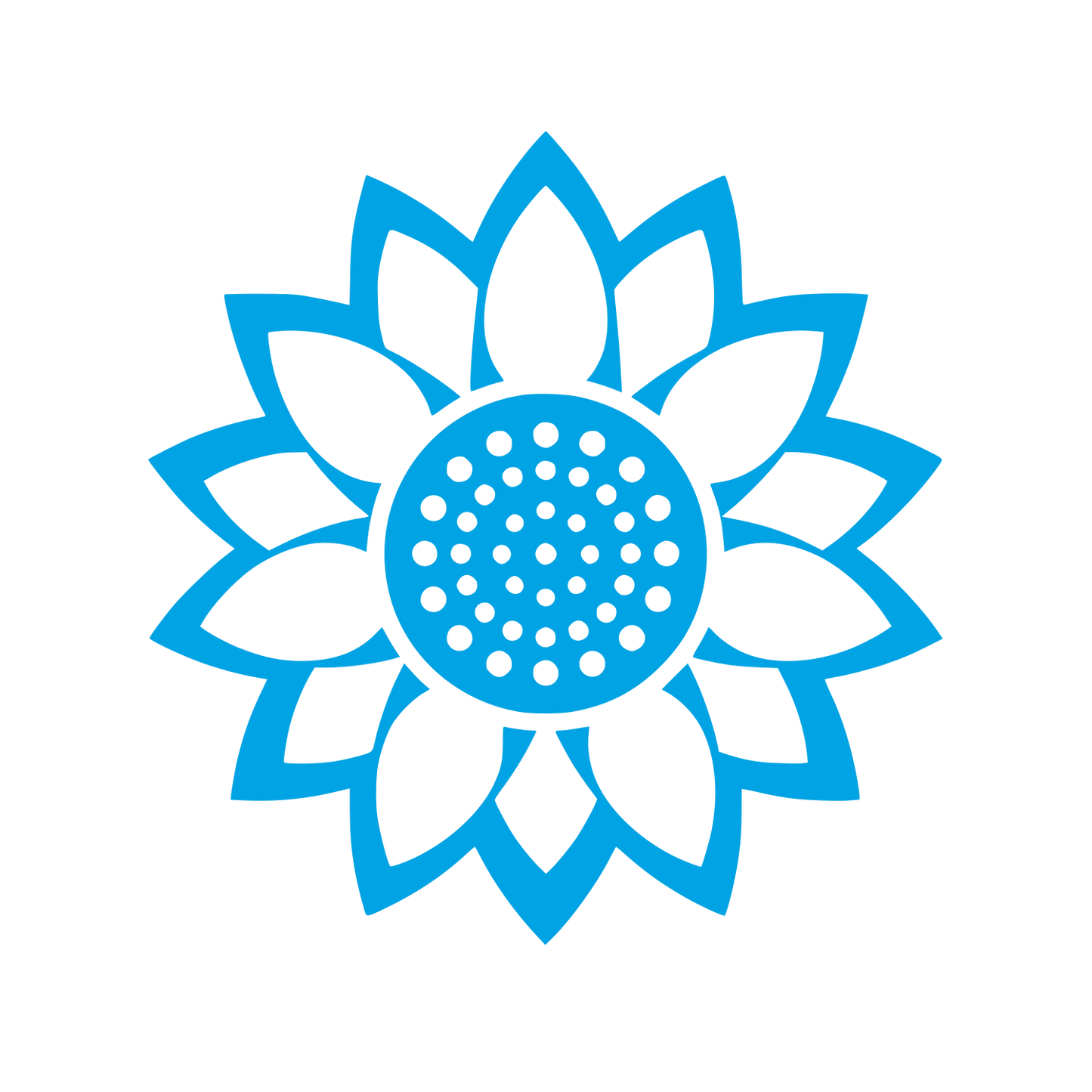 Sunflower Seed Head Logo #00a3e4