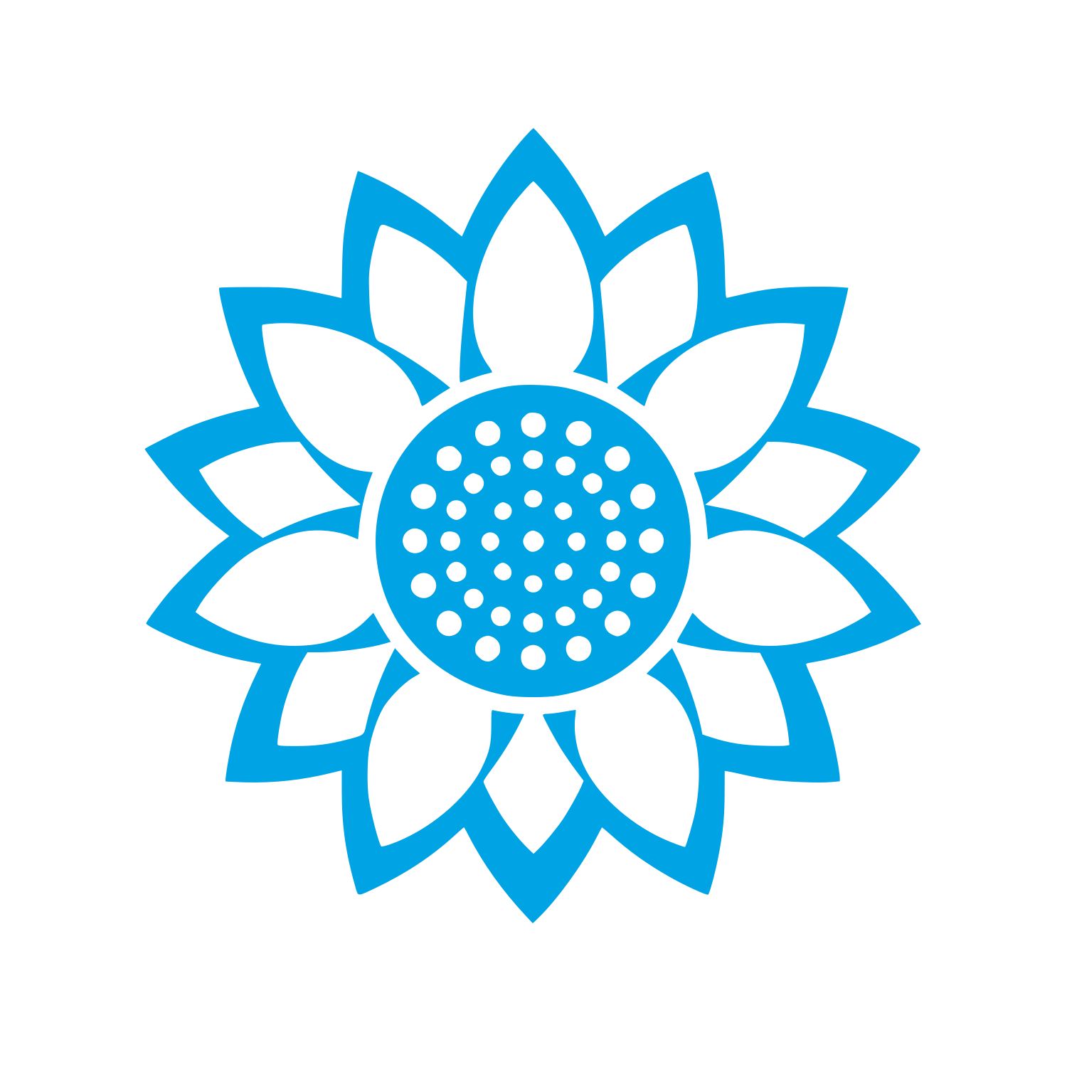Sunflower Seed Head Logo #00a3e4