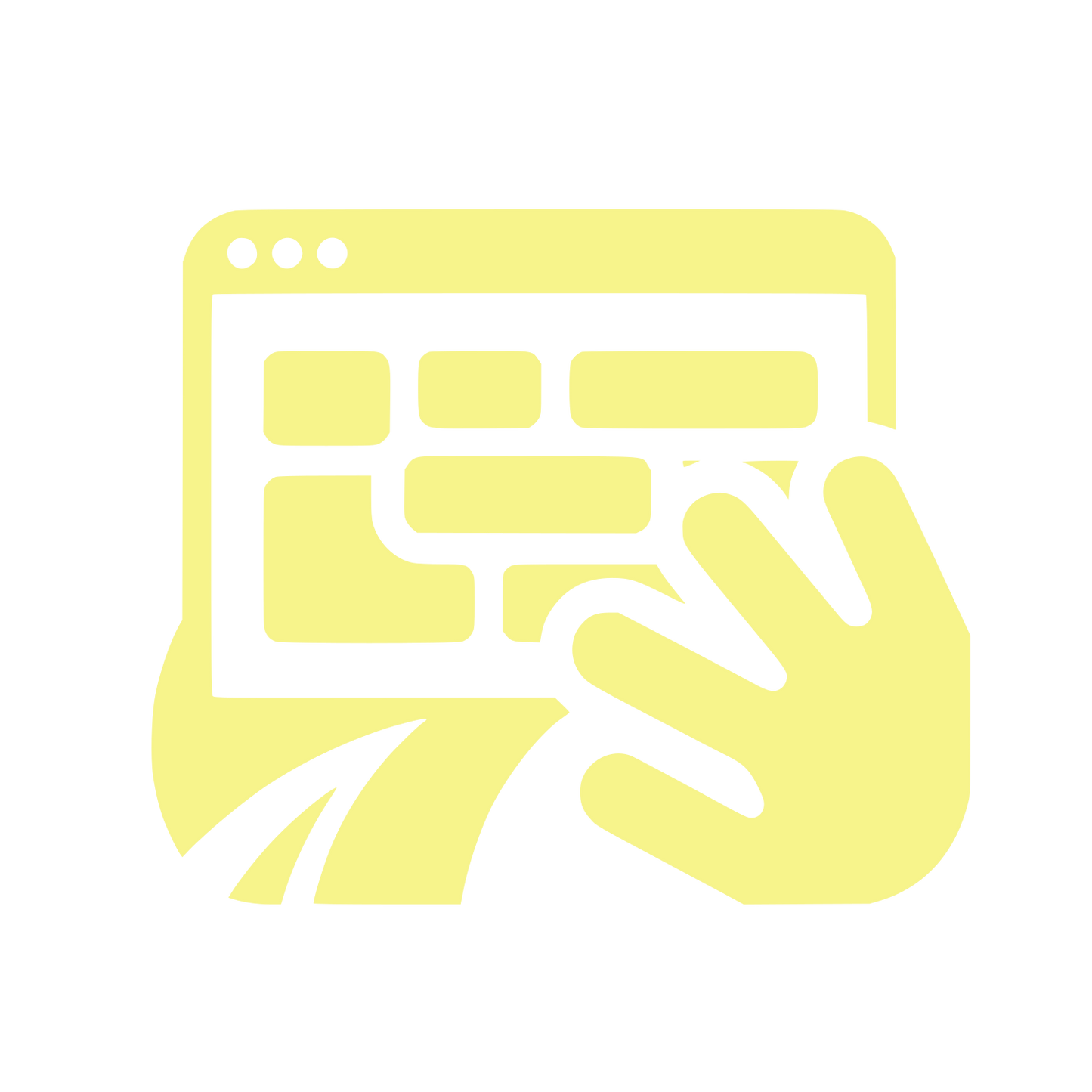 Hand Browser Interface Logo #F7F48B