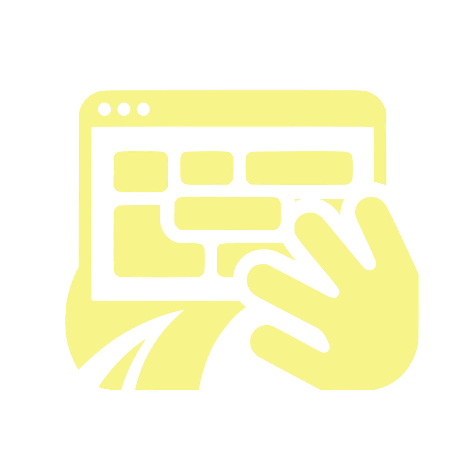 Hand Browser Interface Logo #F7F48B