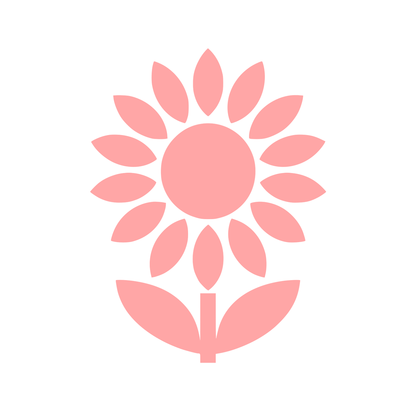 Sunflower Stem Leaves Logo #ffa6a6