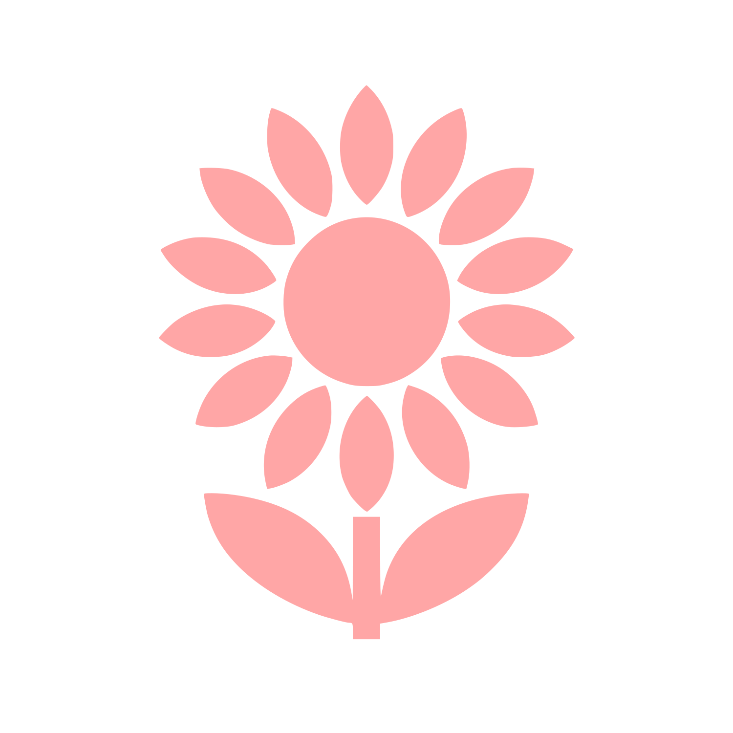 Sunflower Stem Leaves Logo #ffa6a6