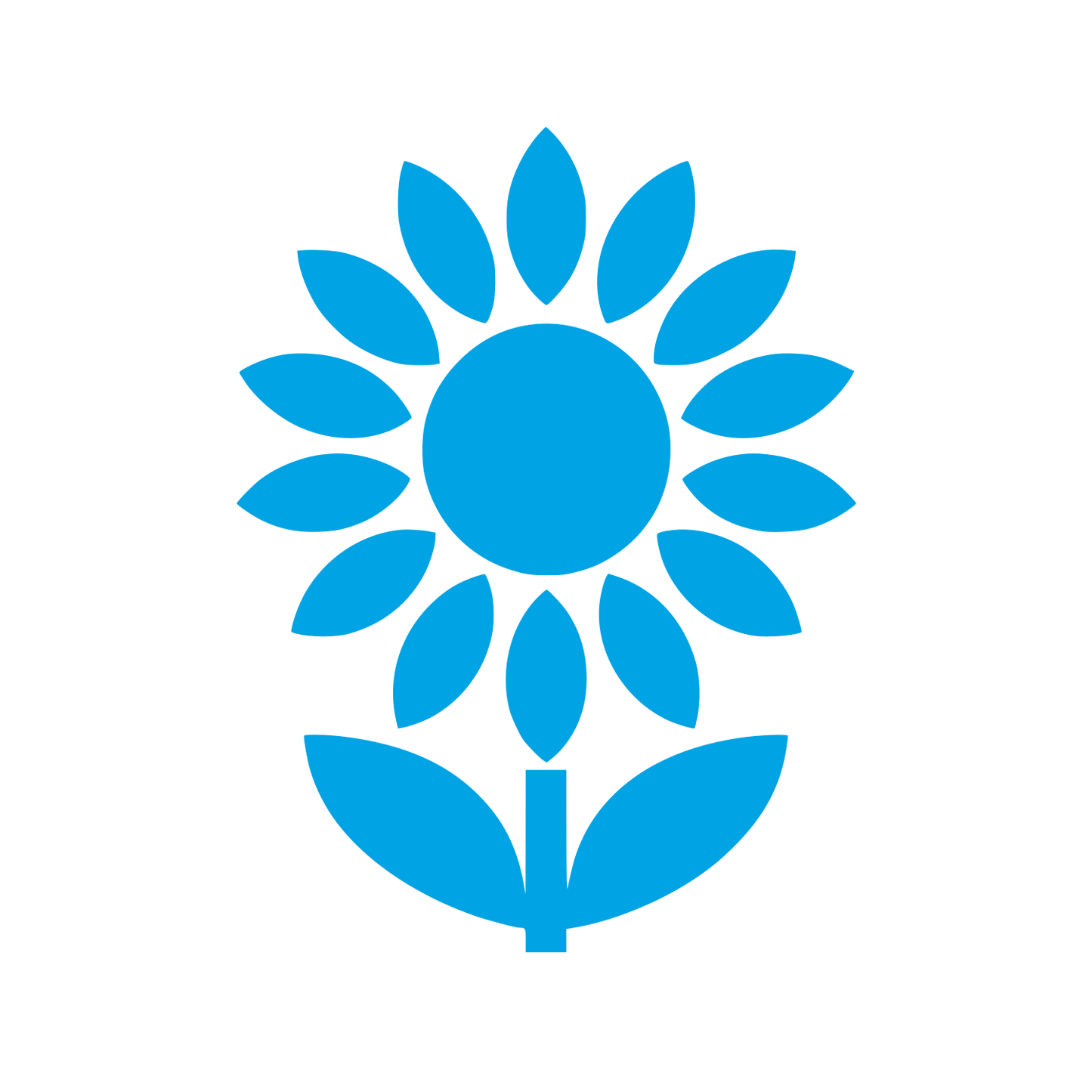 Sunflower Stem Leaves Logo #00a3e4