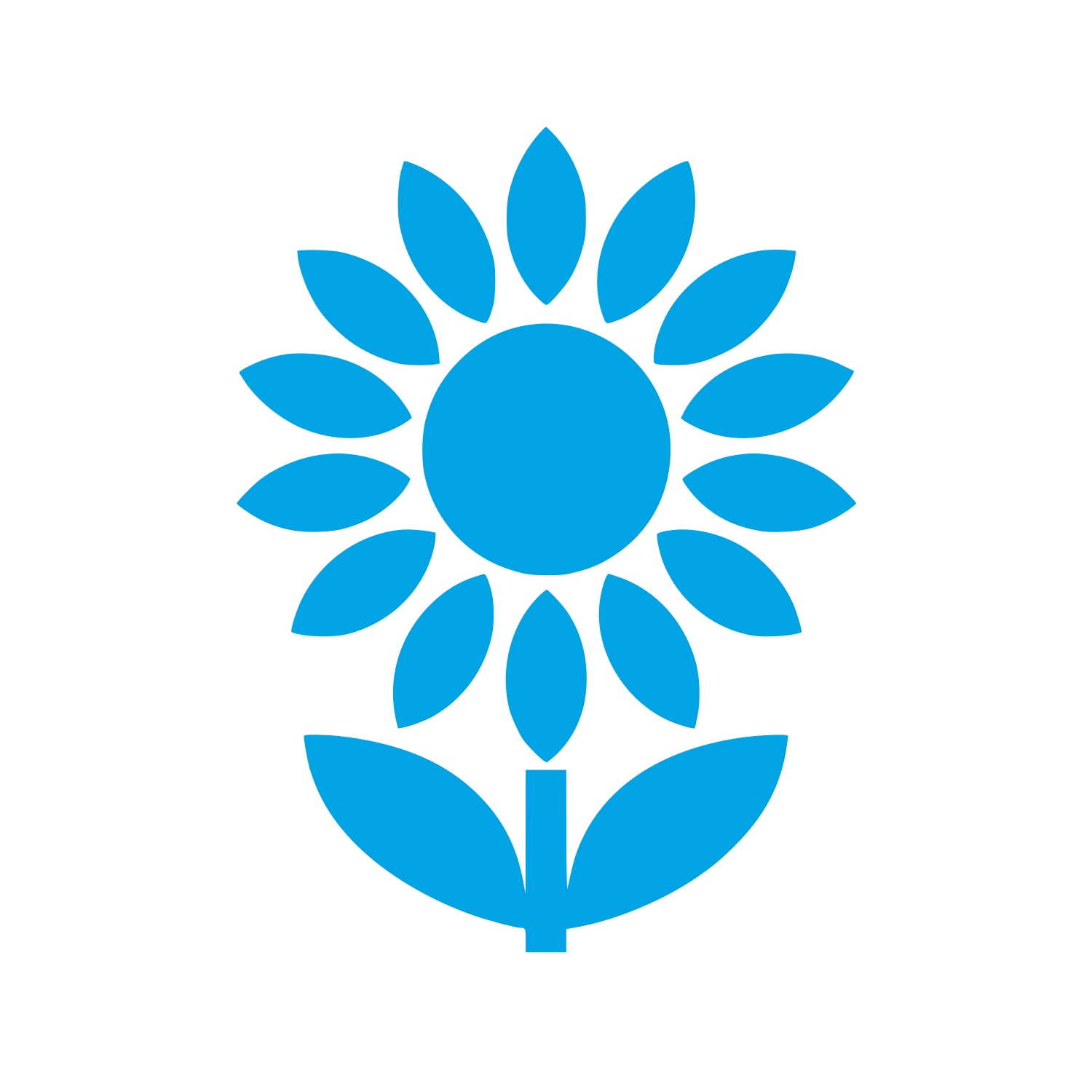 Sunflower Stem Leaves Logo #00a3e4