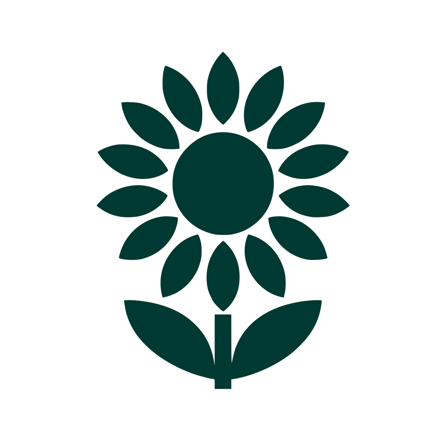Sunflower Stem Leaves Logo #003932