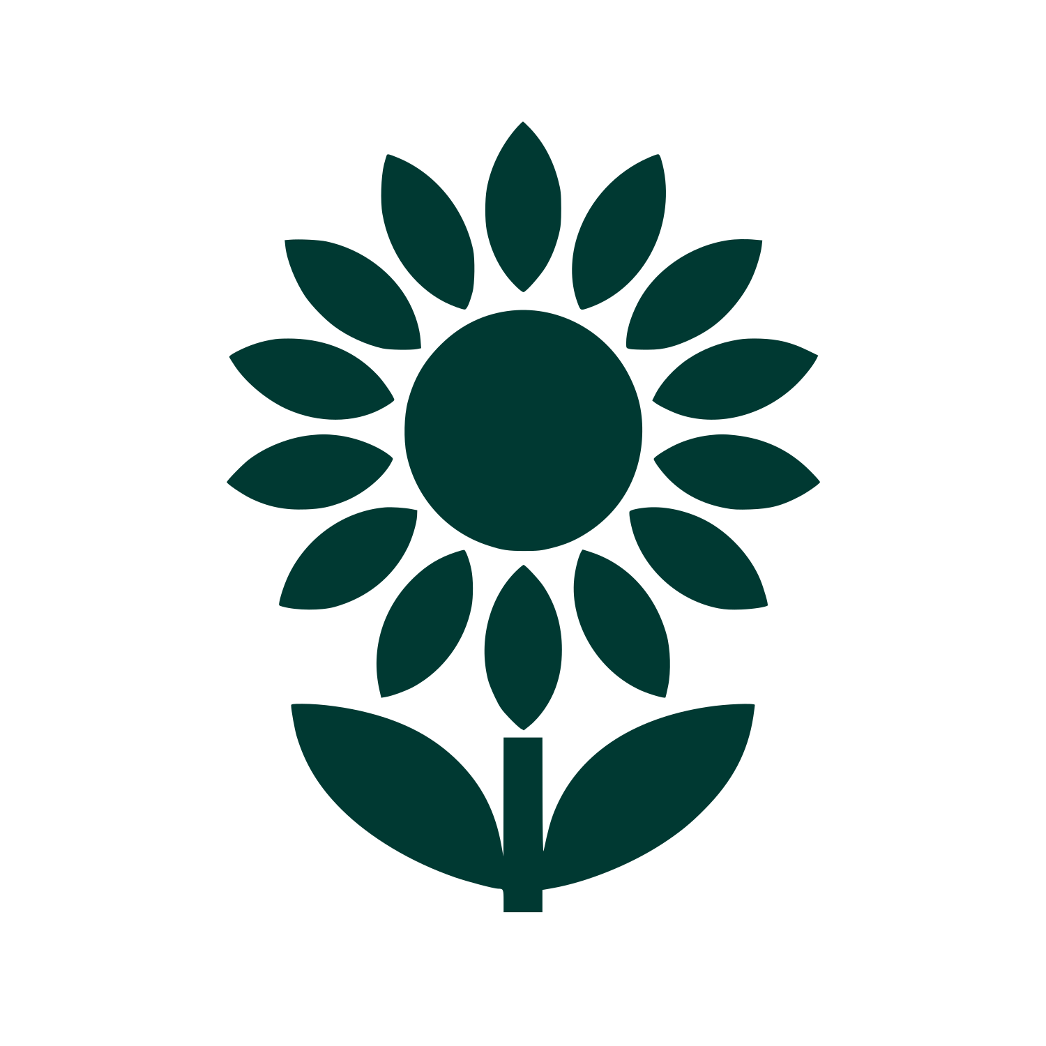 Sunflower Stem Leaves Logo #003932