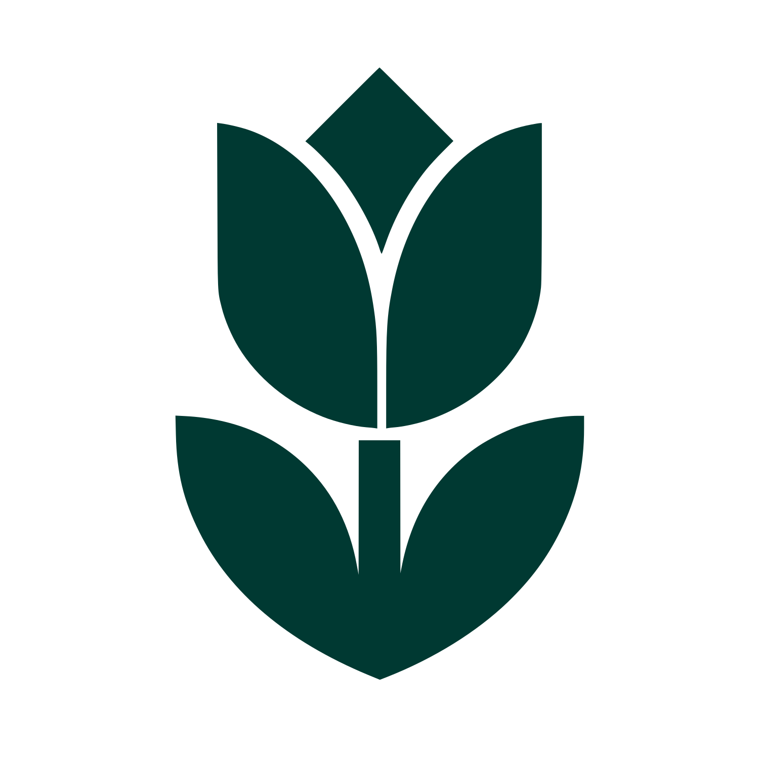 Tulip Flower Stem Logo #003932