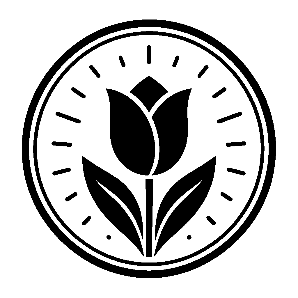 Tulip Circle Emblem Logo