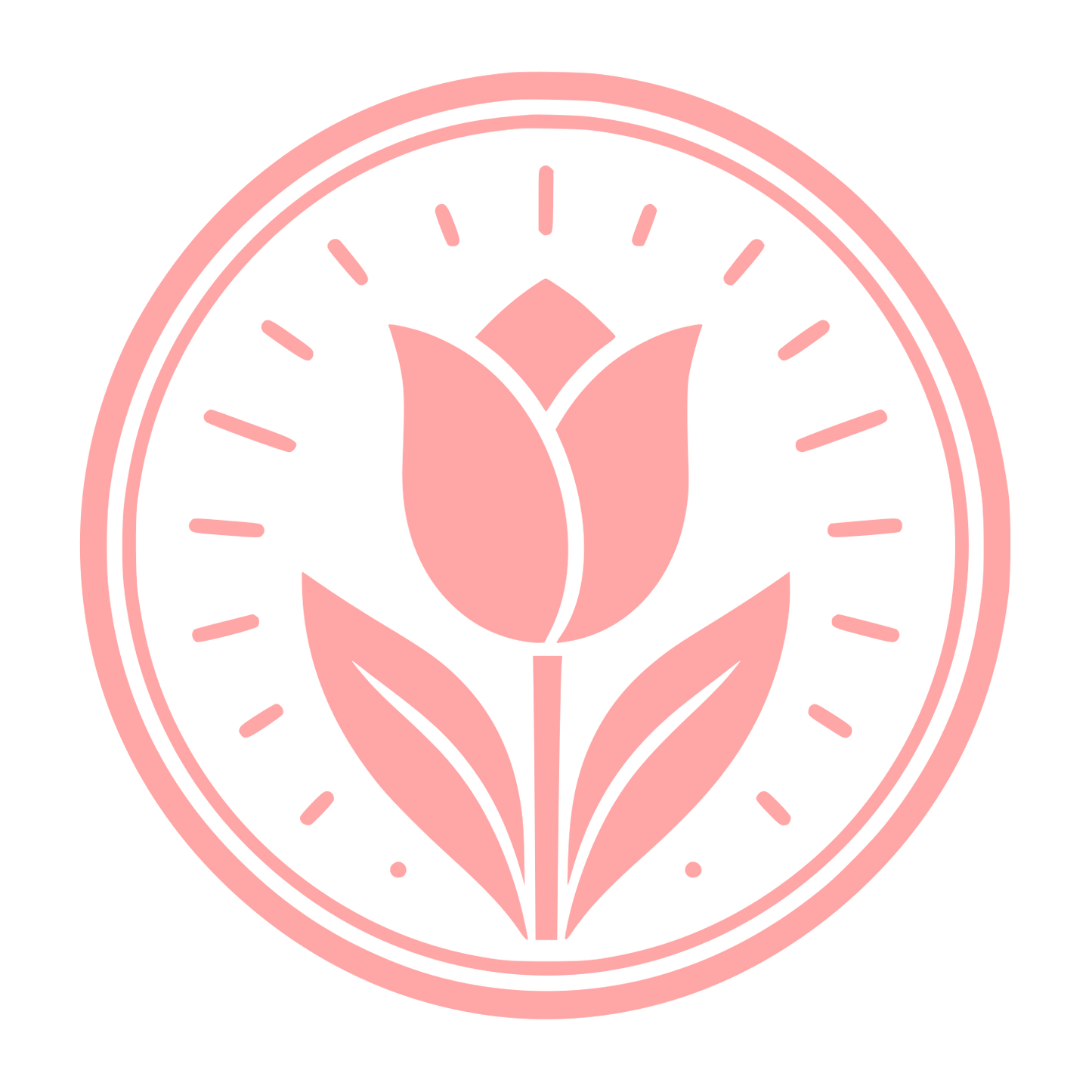 Tulip Circle Emblem Logo #ffa6a6