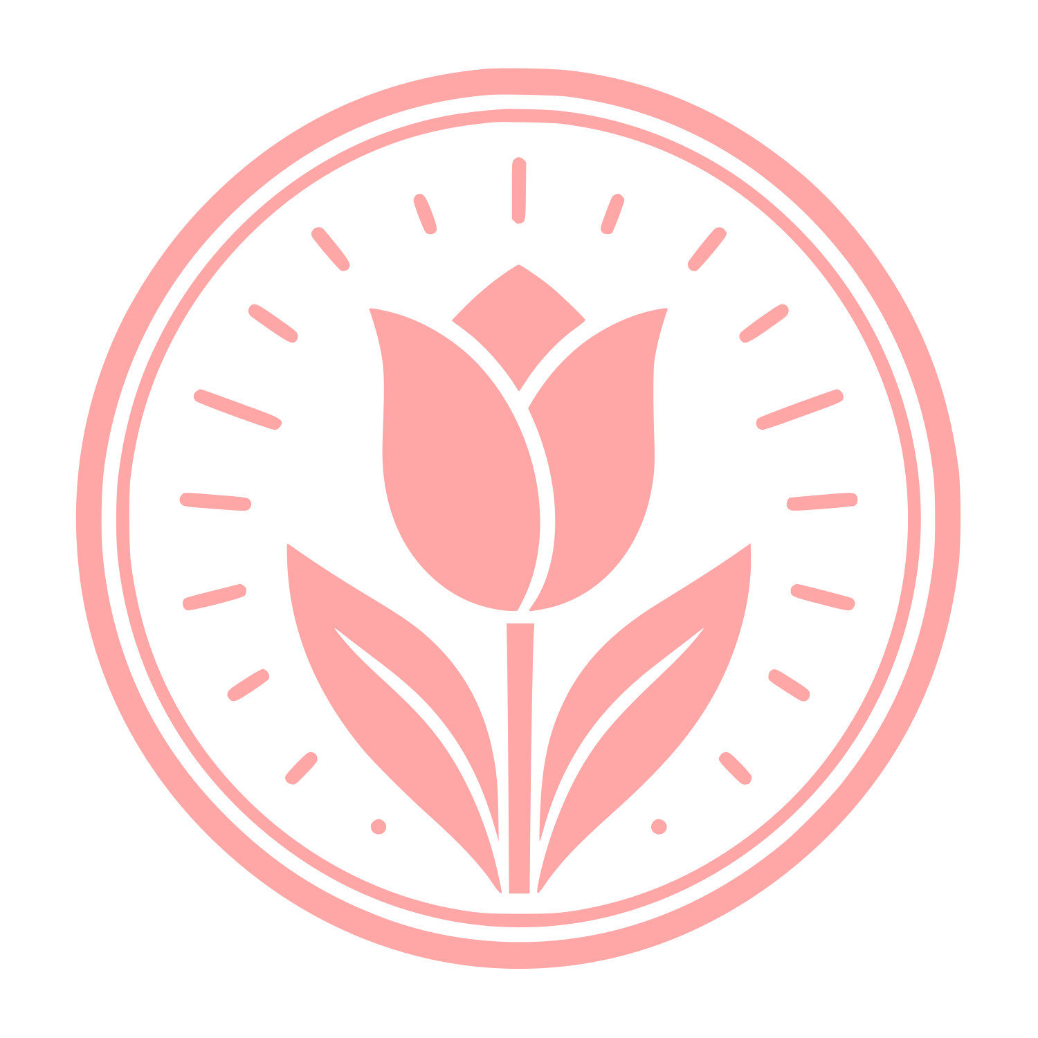 Tulip Circle Emblem Logo #ffa6a6