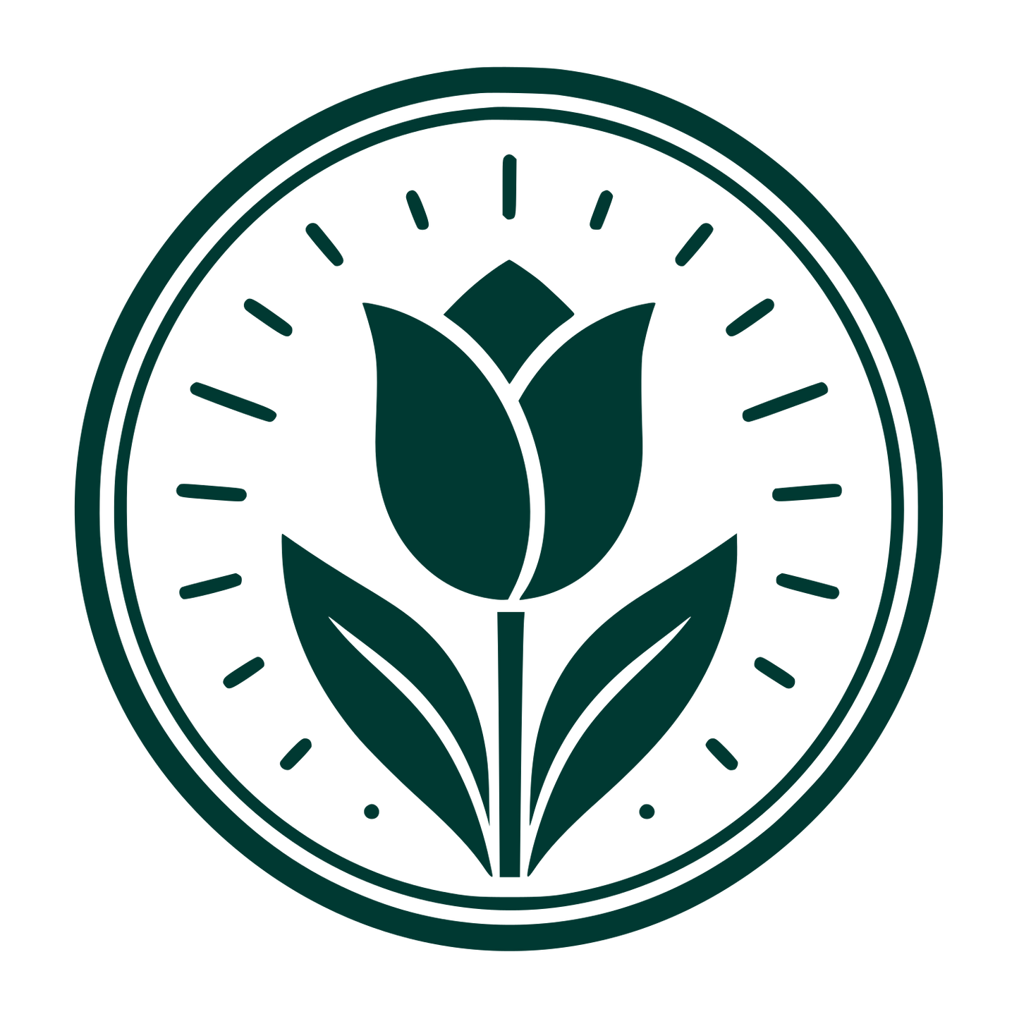 Tulip Circle Emblem Logo #003932