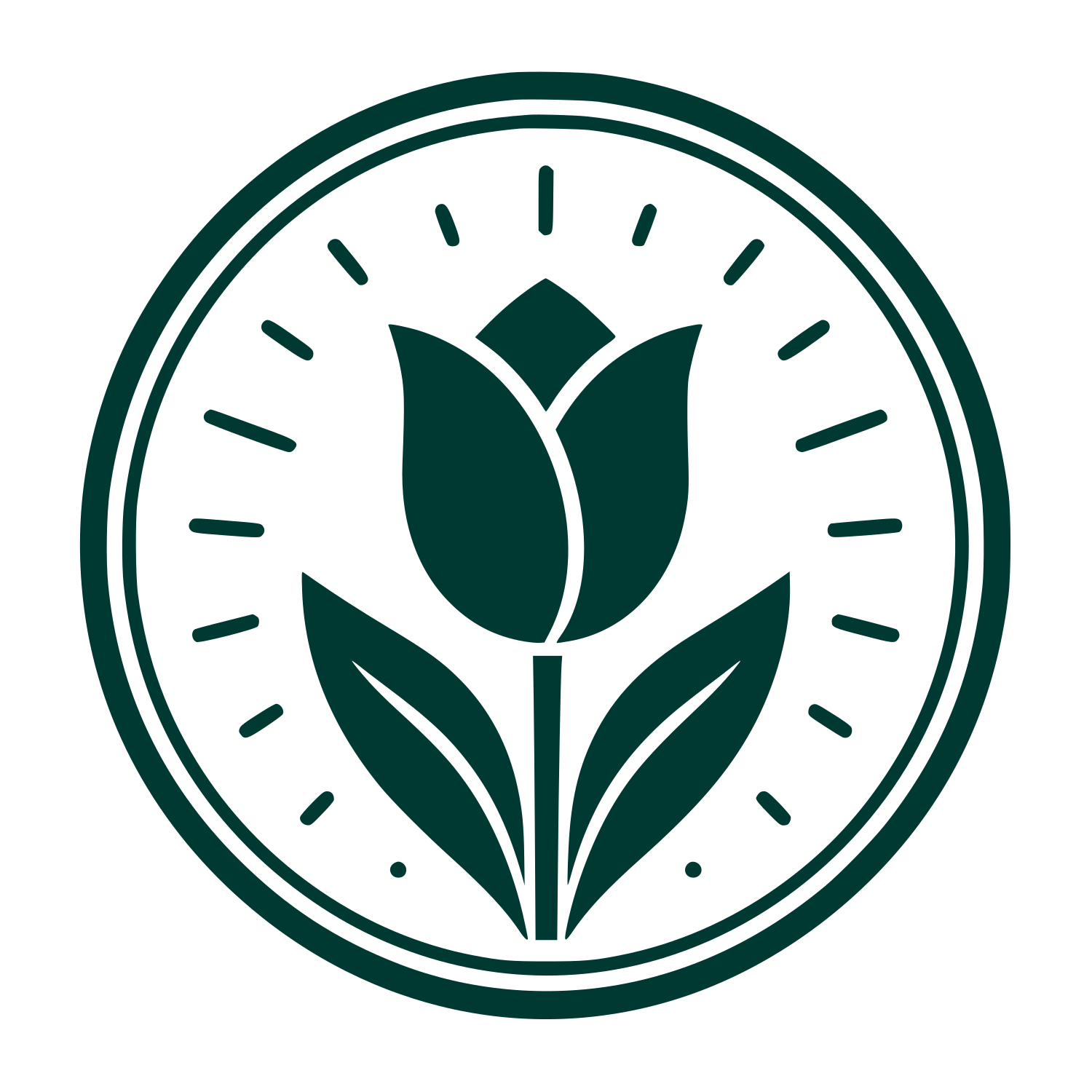 Tulip Circle Emblem Logo #003932