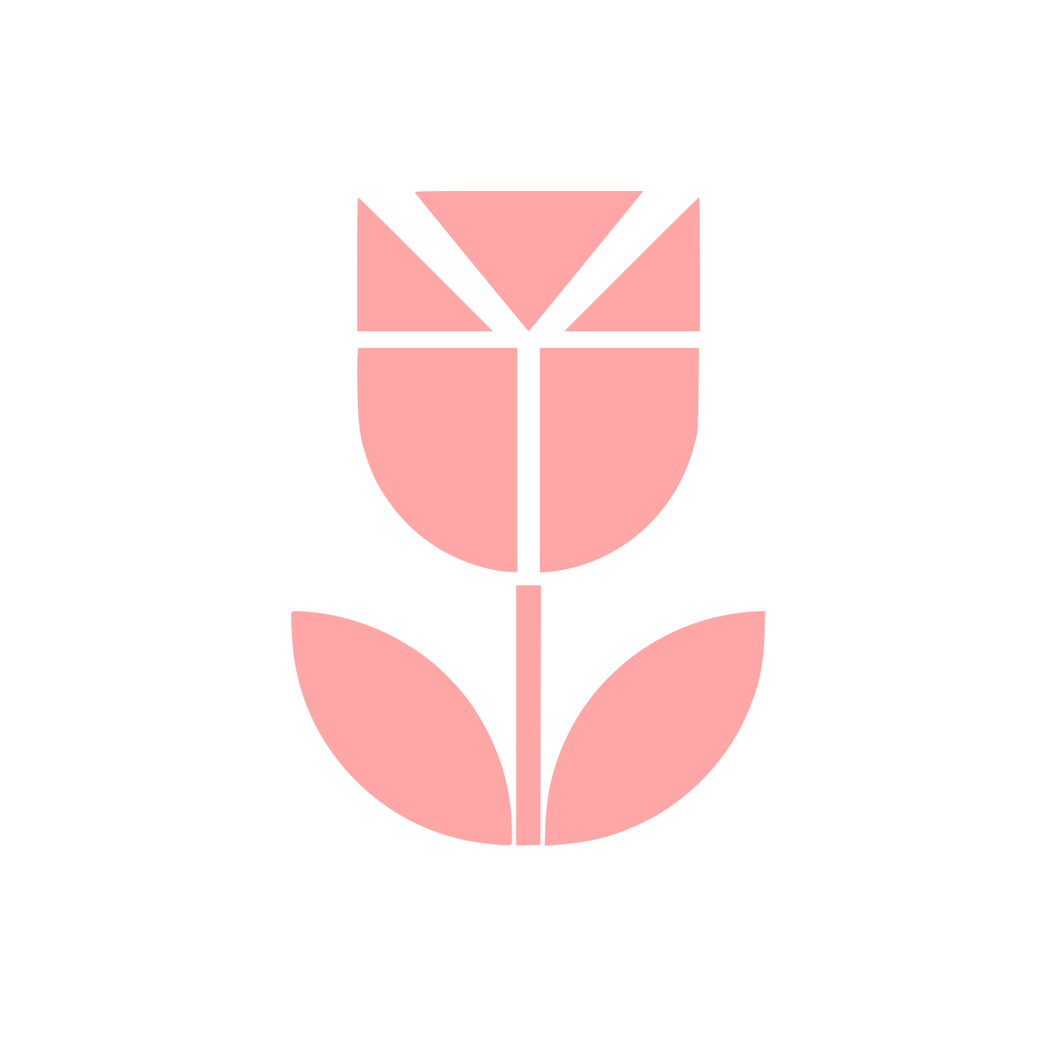 Geometric Tulip Flower Logo #ffa6a6