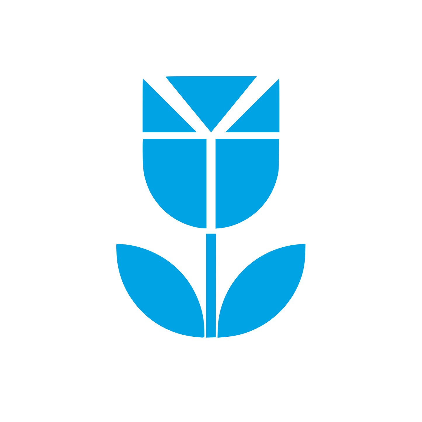 Geometric Tulip Flower Logo #00a3e4