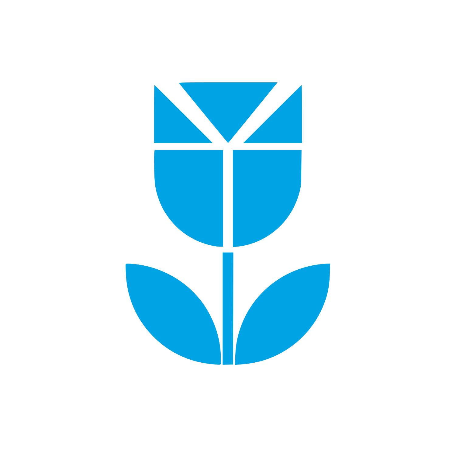 Geometric Tulip Flower Logo #00a3e4