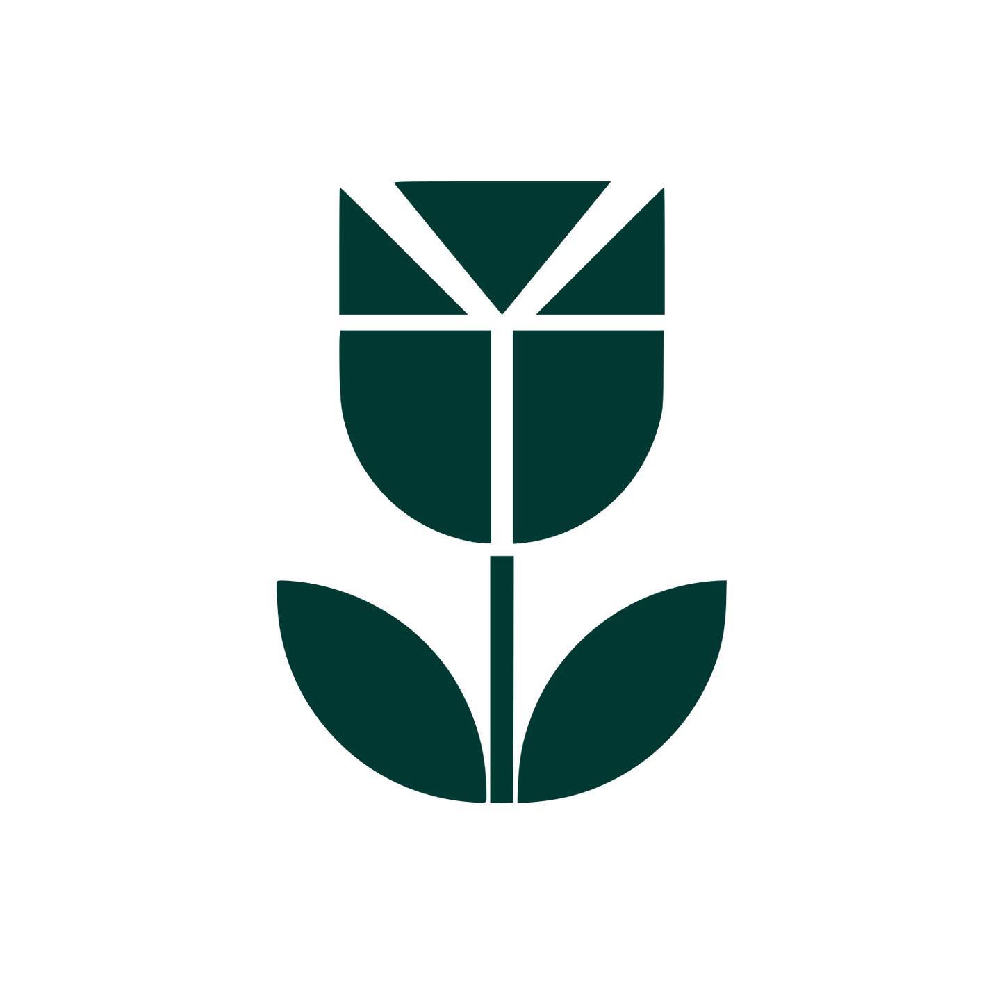 Geometric Tulip Flower Logo #003932