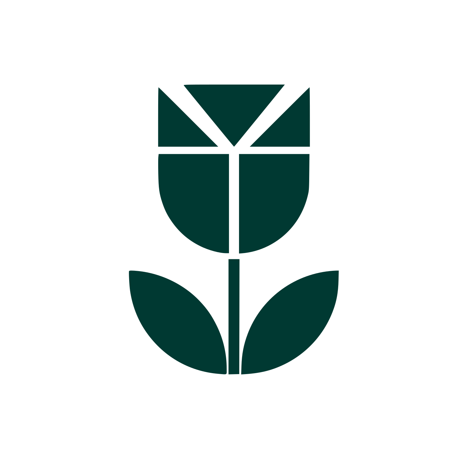 Geometric Tulip Flower Logo #003932