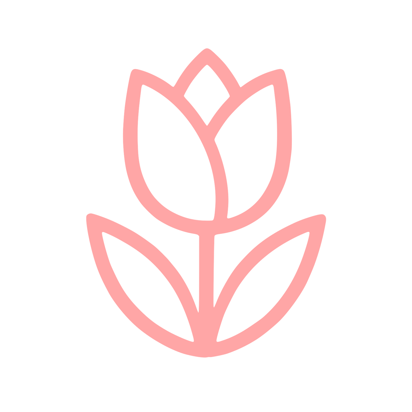 Tulip Flower Outline Logo #ffa6a6