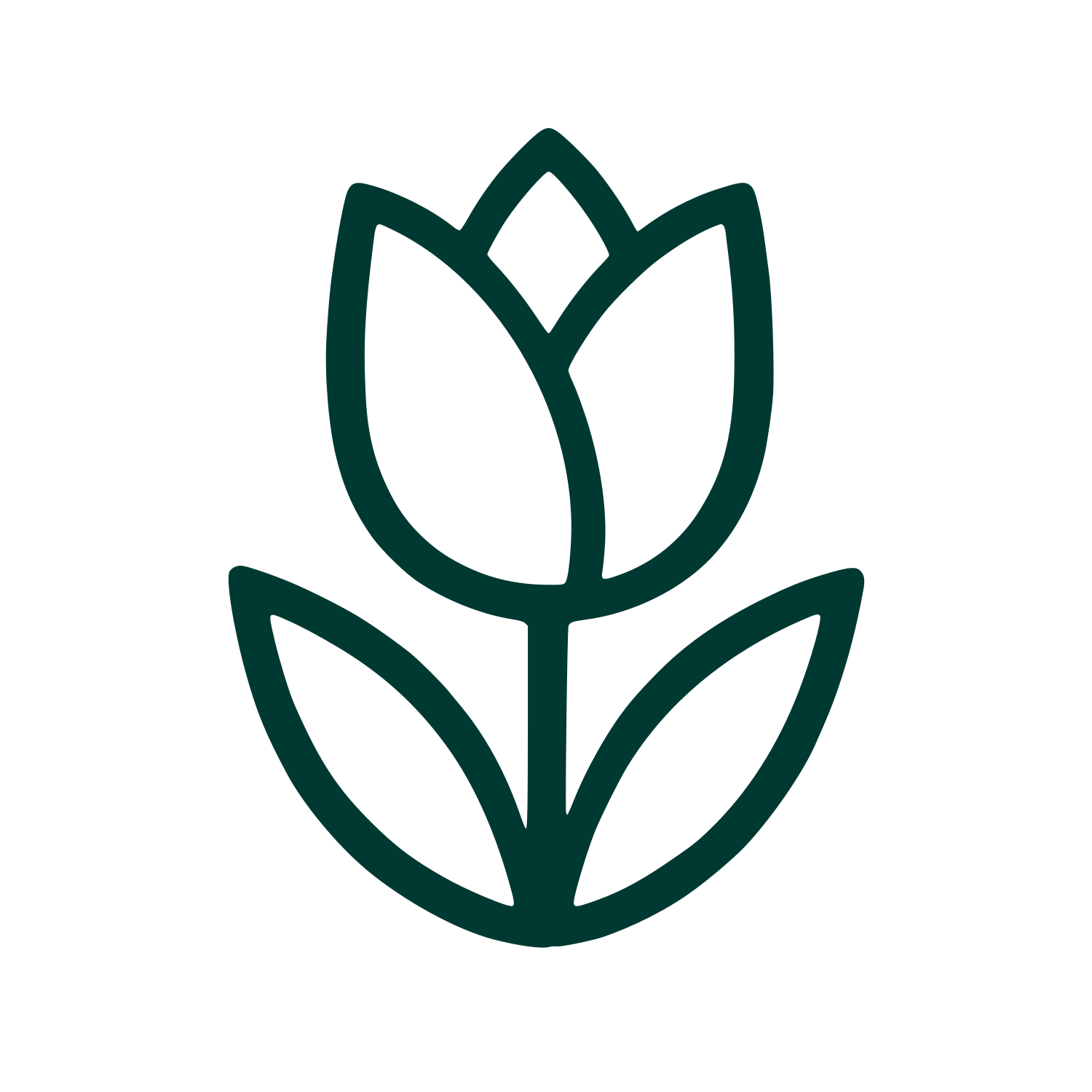 Tulip Flower Outline Logo #003932