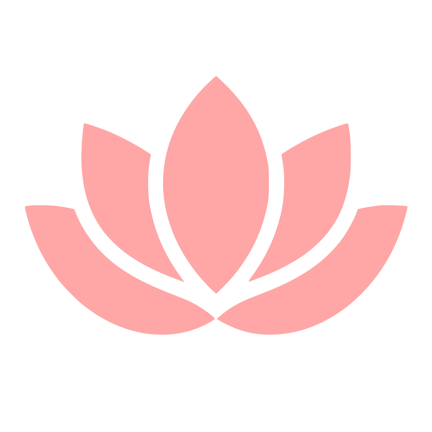 Lotus Flower Silhouette Logo #ffa6a6