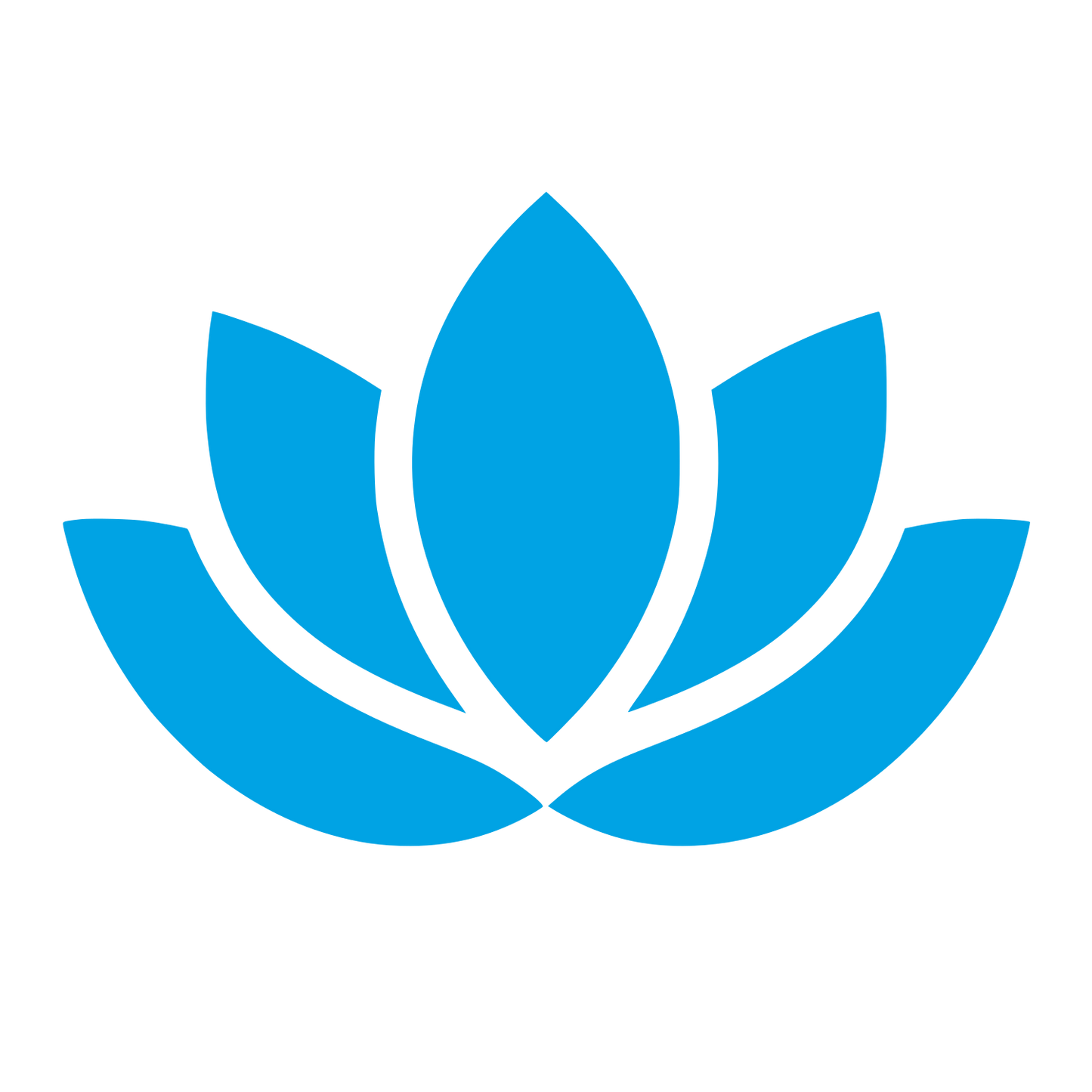 Lotus Flower Silhouette Logo #00a3e4