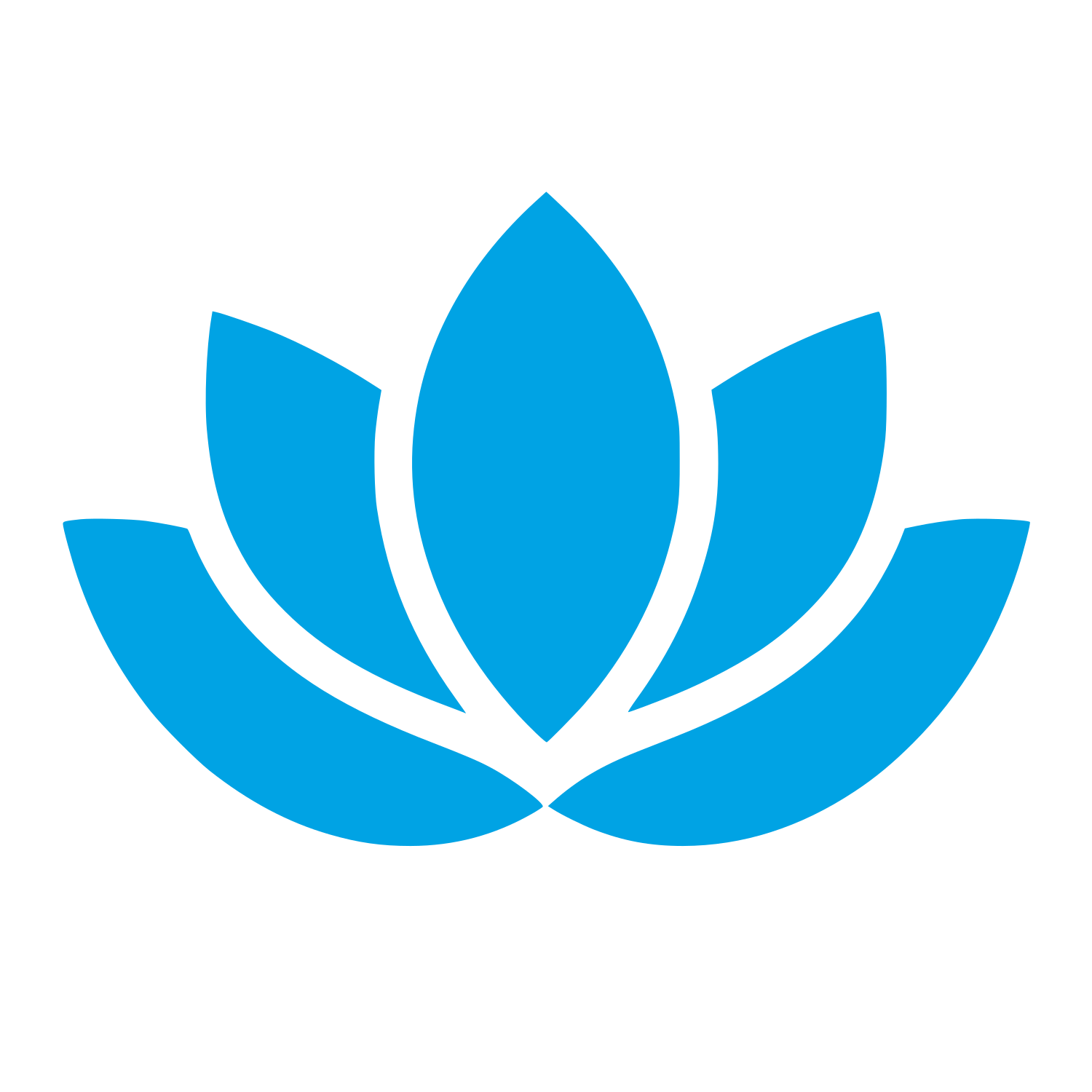 Lotus Flower Silhouette Logo #00a3e4