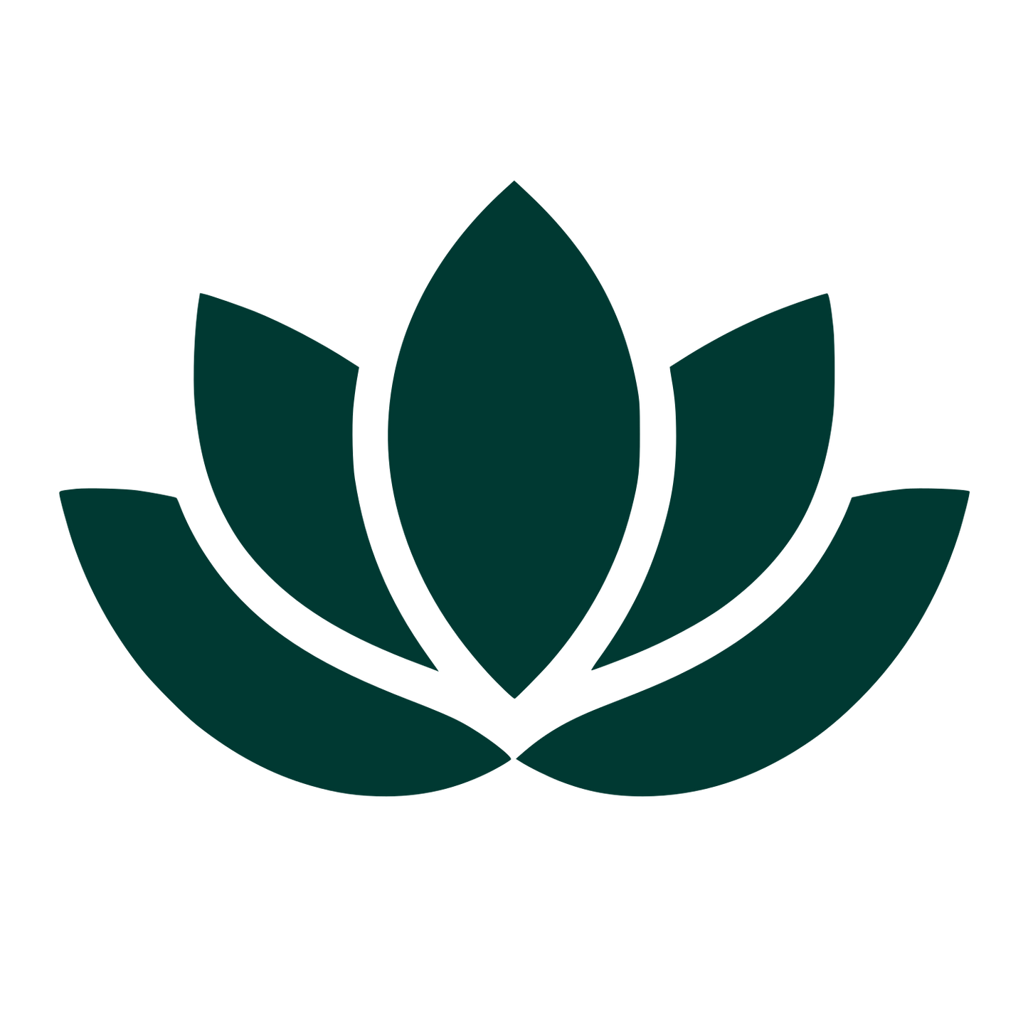 Lotus Flower Silhouette Logo #003932