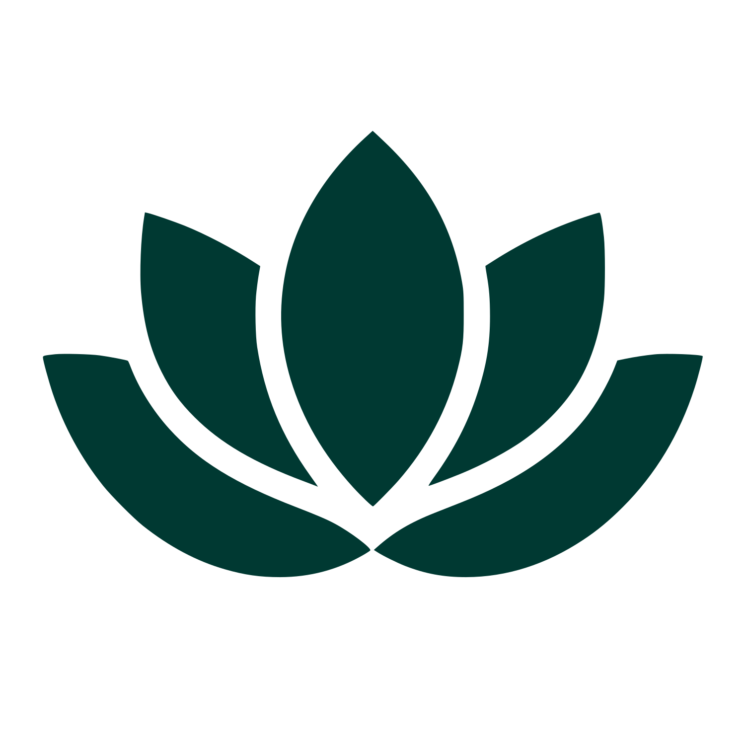 Lotus Flower Silhouette Logo #003932