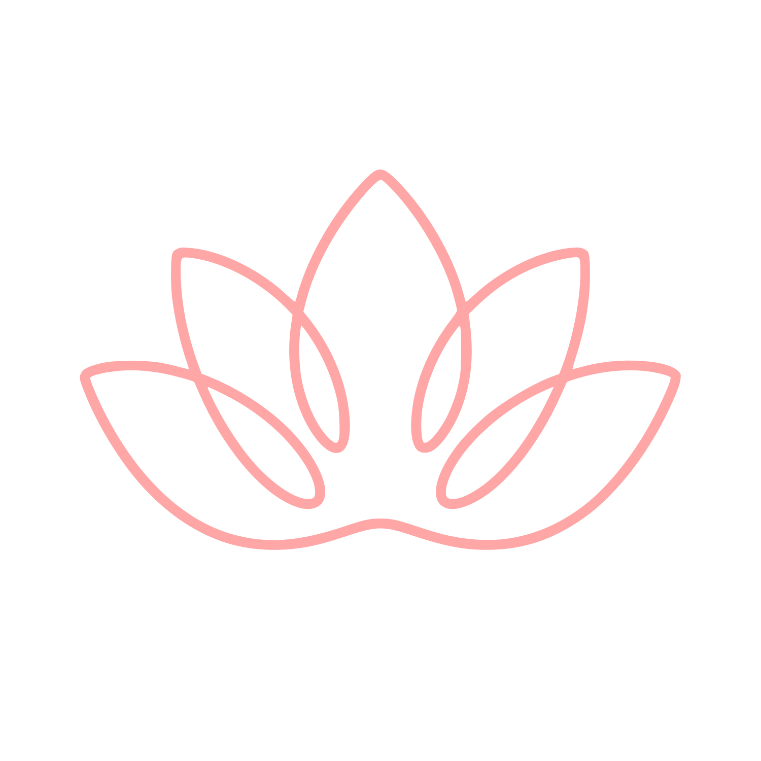 Lotus Flower Outline Logo #ffa6a6