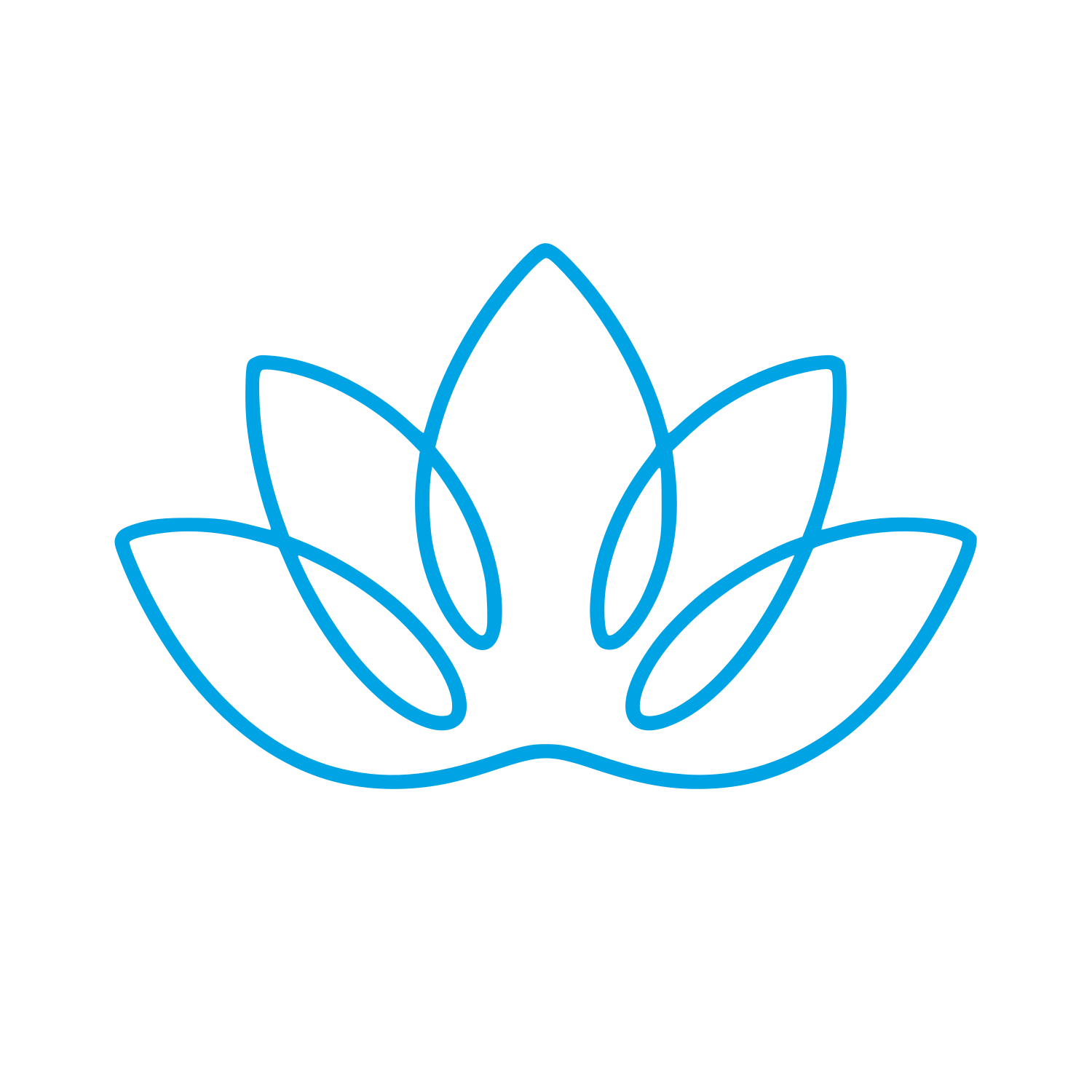 Lotus Flower Outline Logo #00a3e4