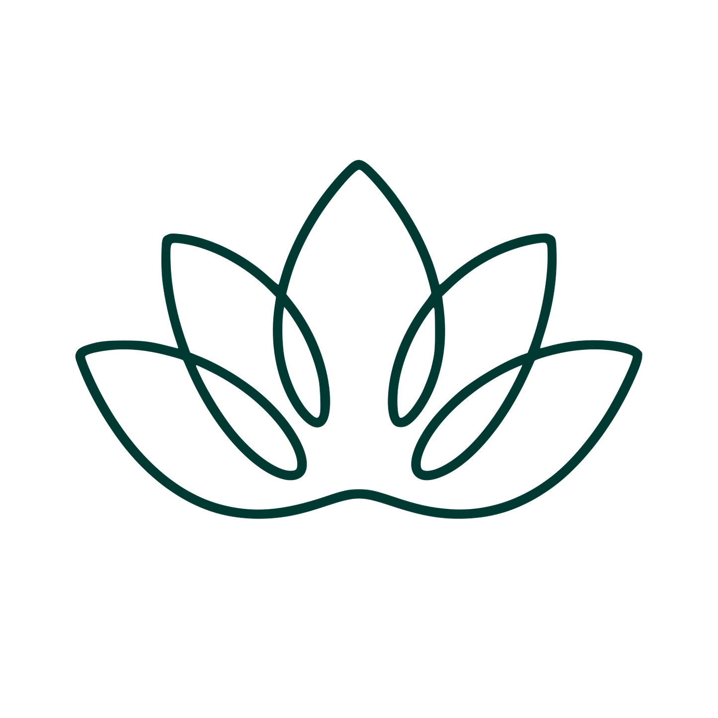 Lotus Flower Outline Logo #003932
