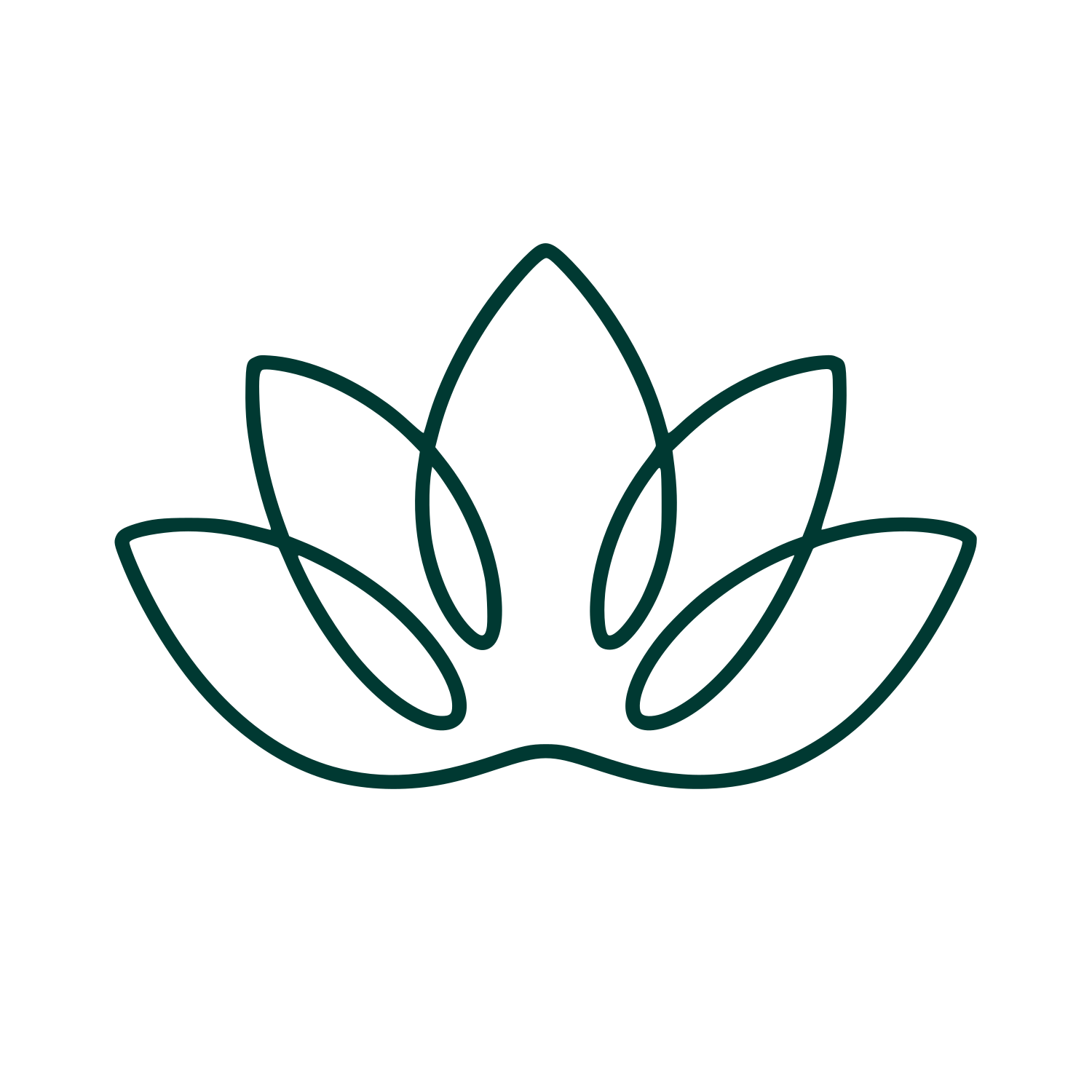Lotus Flower Outline Logo #003932