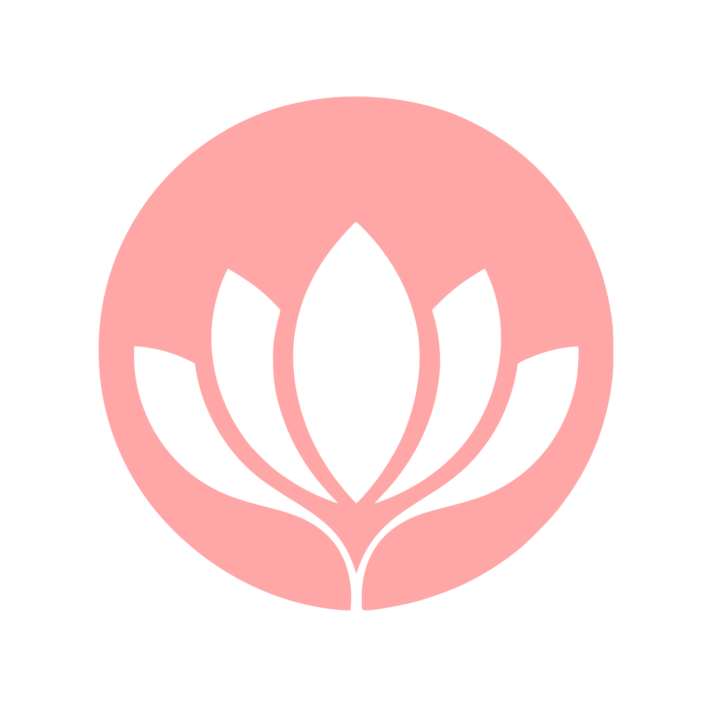 Lotus Flower Circle Logo #ffa6a6