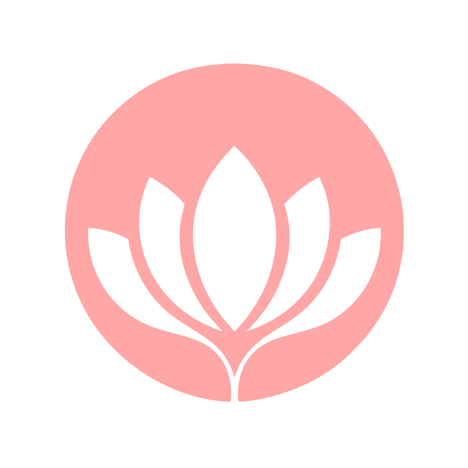 Lotus Flower Circle Logo #ffa6a6