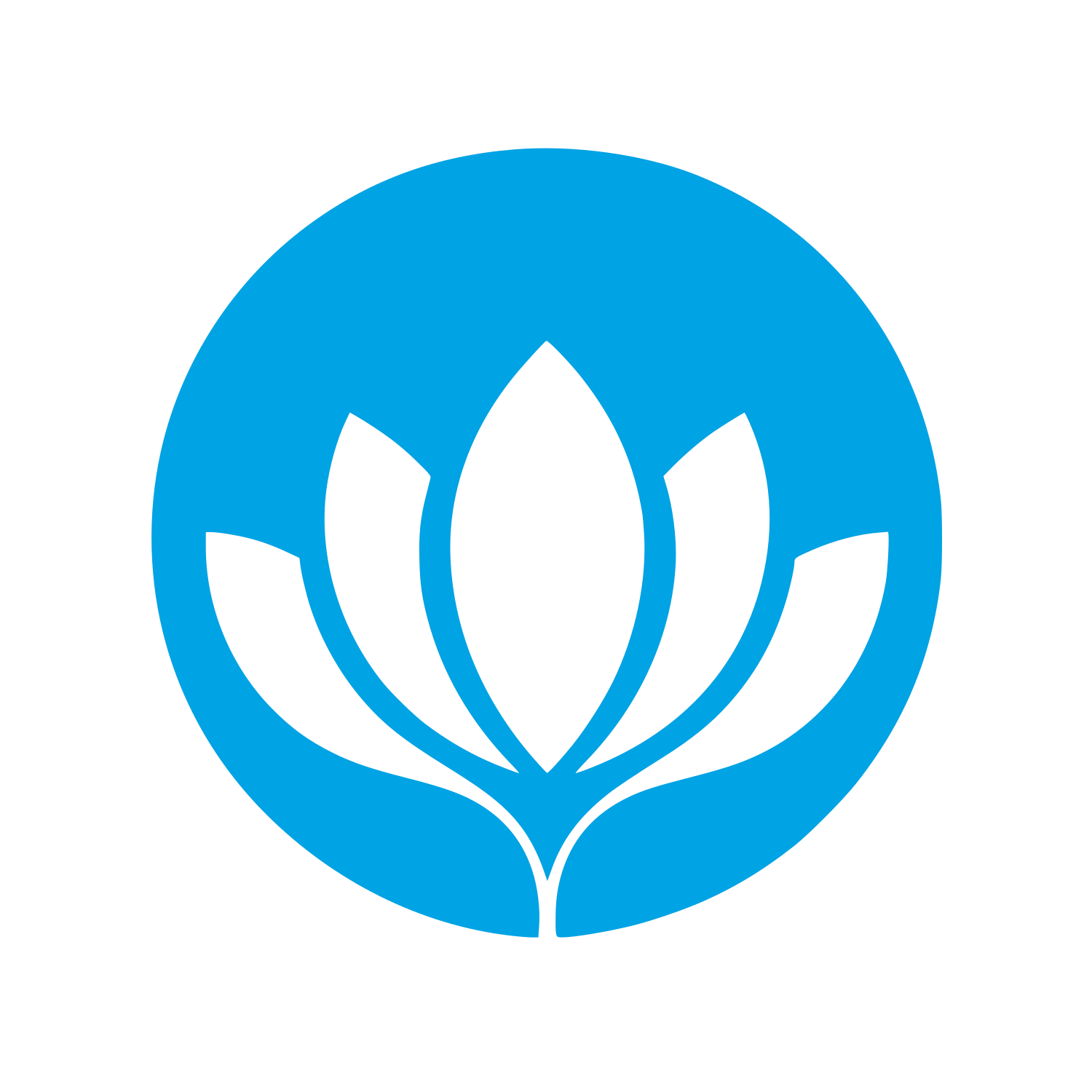 Lotus Flower Circle Logo #00a3e4