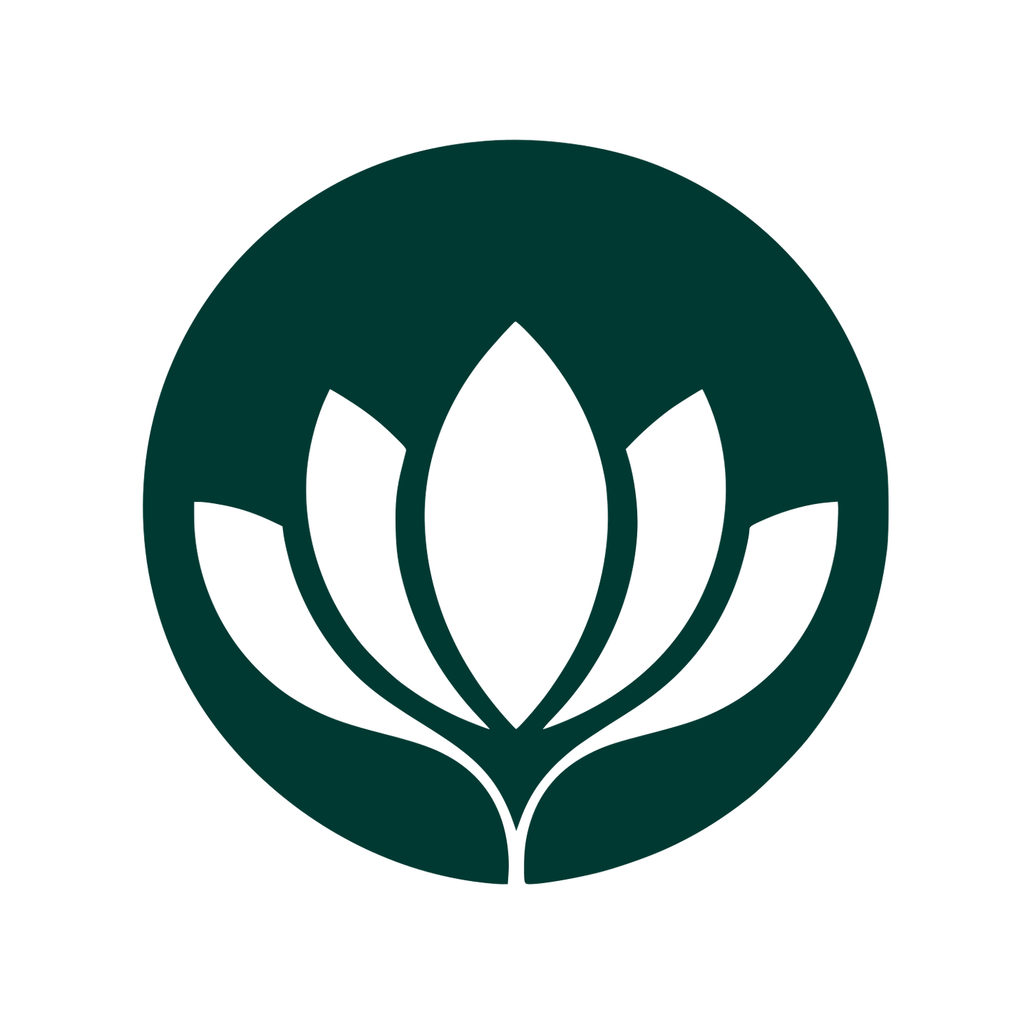 Lotus Flower Circle Logo #003932