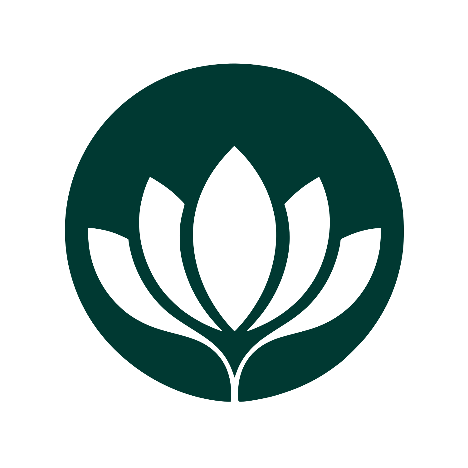 Lotus Flower Circle Logo #003932