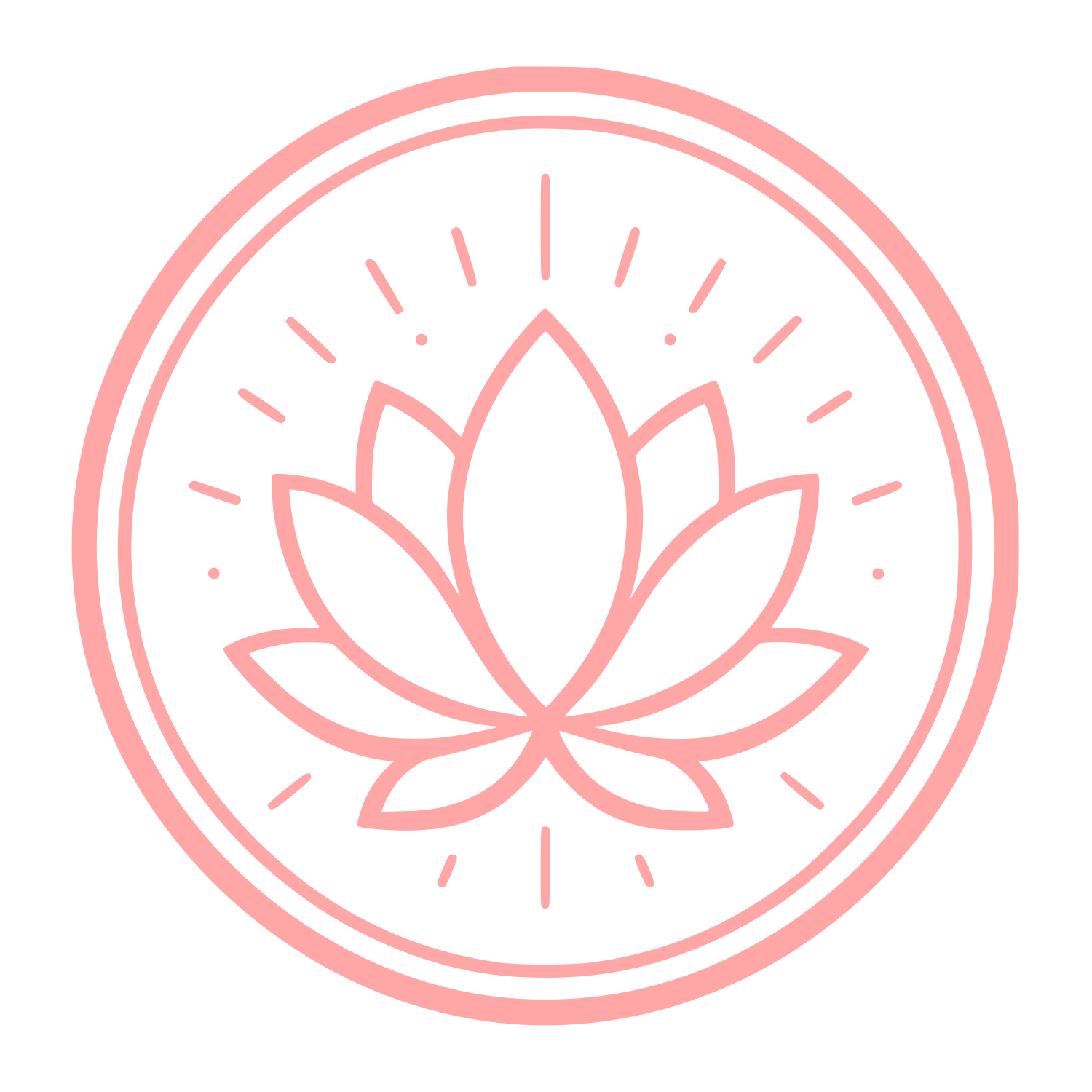 Lotus Flower Circle Logo #ffa6a6