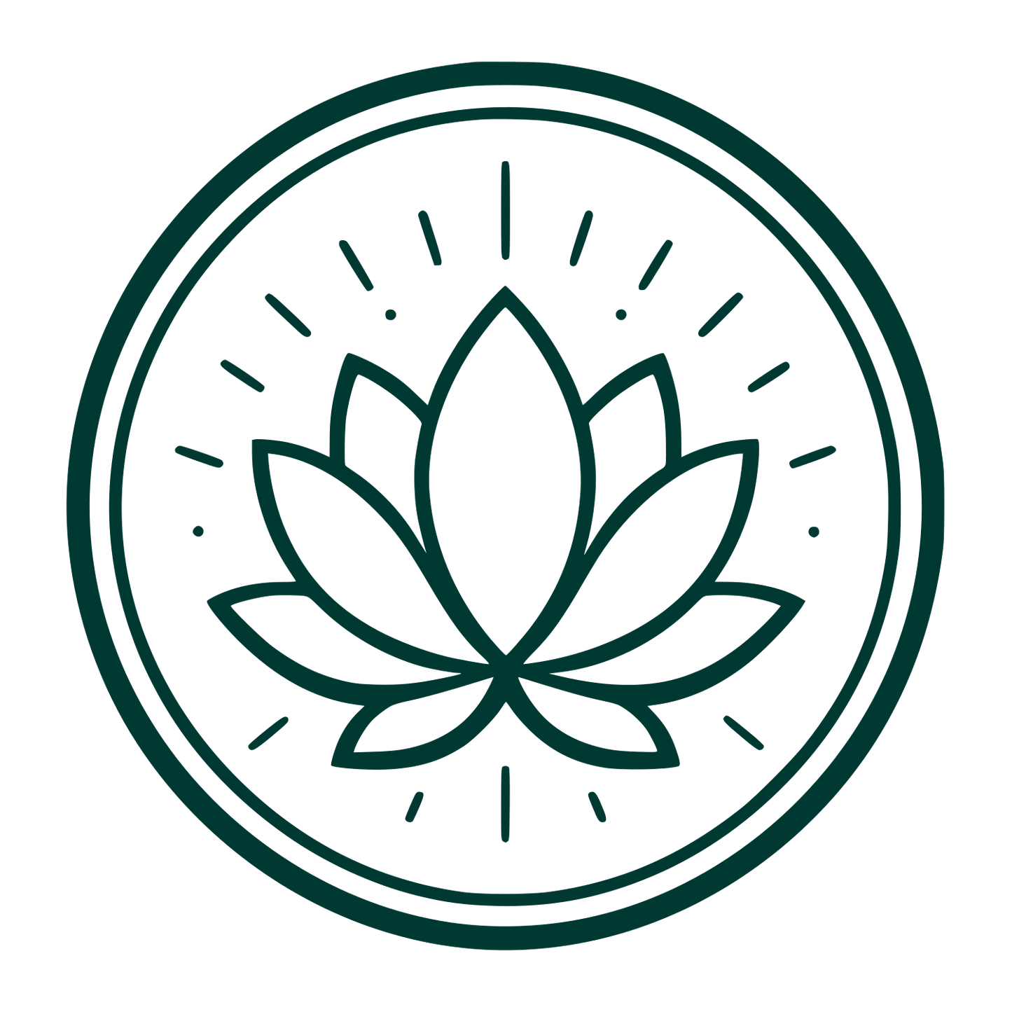 Lotus Flower Circle Logo #003932