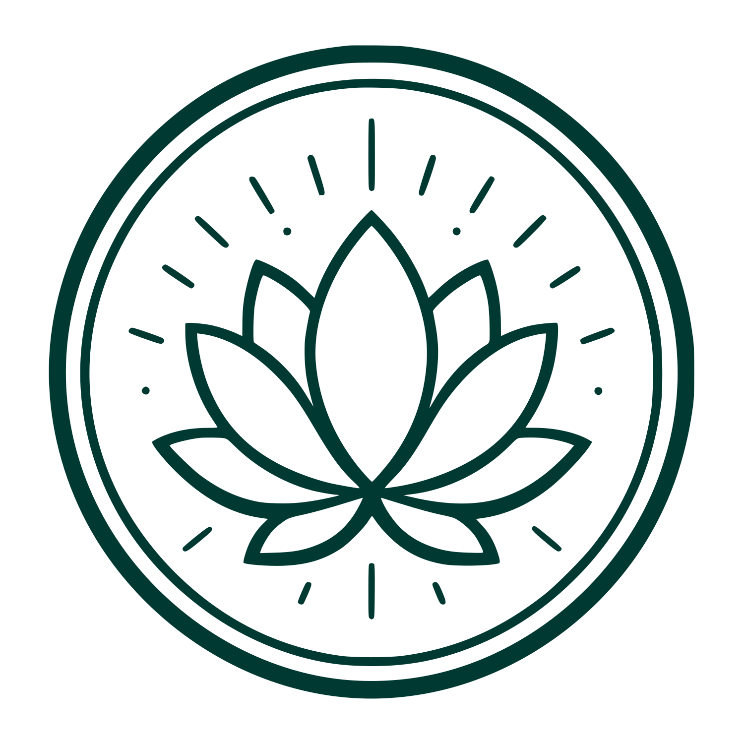 Lotus Flower Circle Logo #003932
