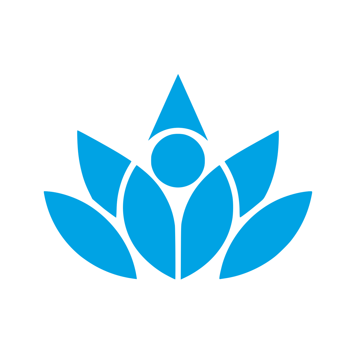Lotus Flower Person Logo #00a3e4