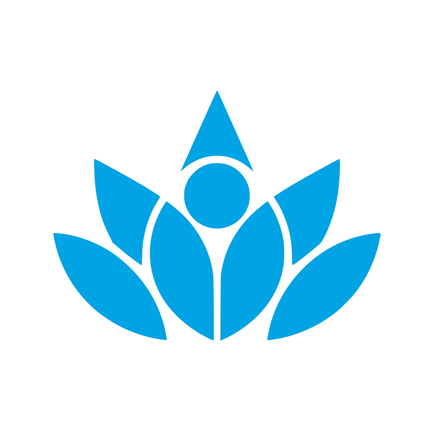 Lotus Flower Person Logo #00a3e4